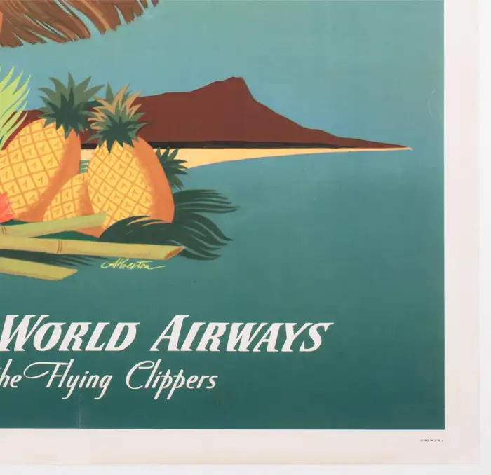 John Atherton Vintage Hawaii By Clipper Pan American Airline