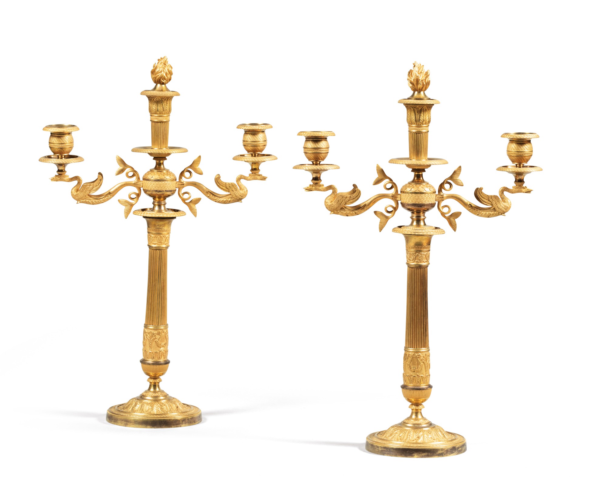 A pair of giltbronze candelabra, French Restauration, circa 1820