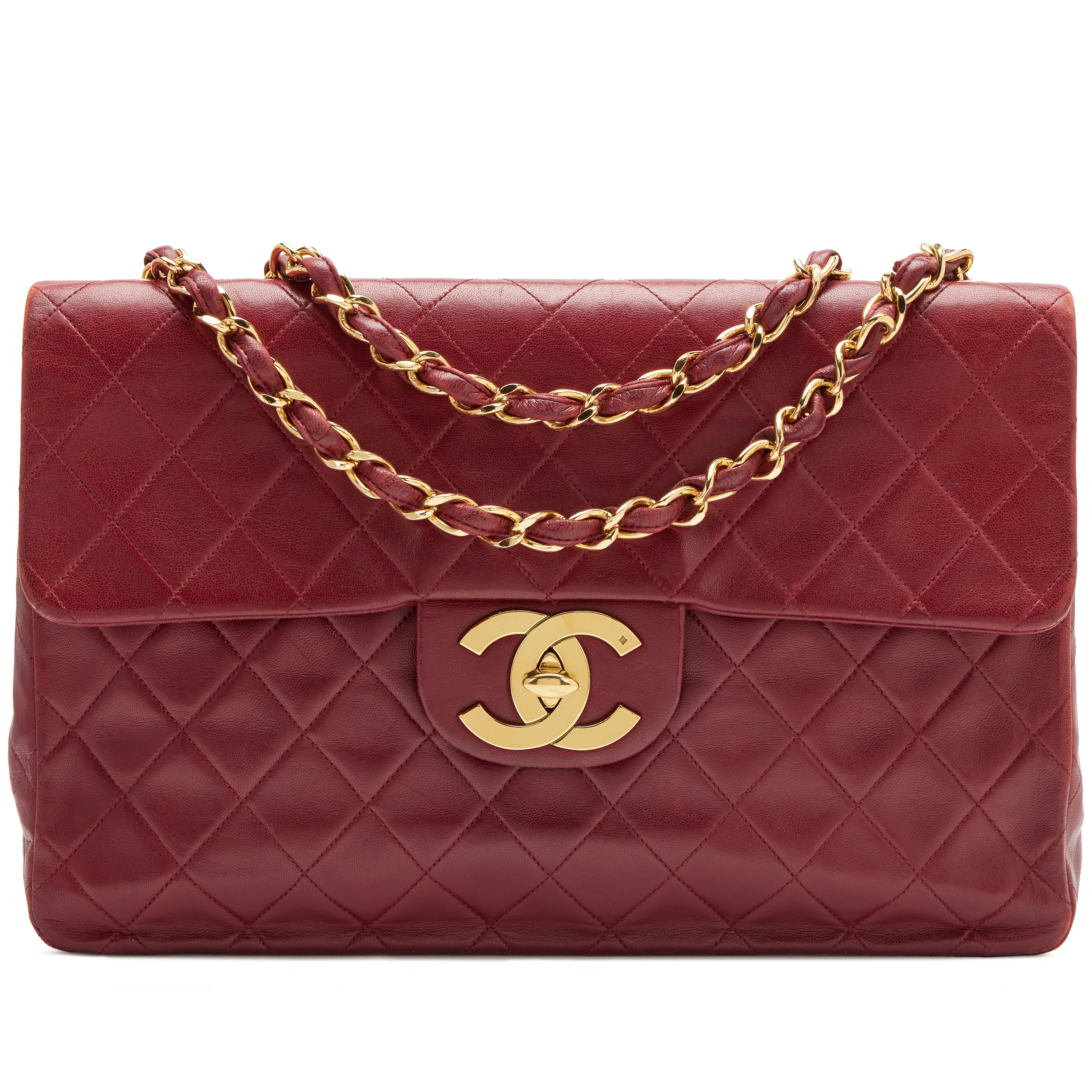 CHANEL ビンテージ chanel-red-quilted-lambskin-