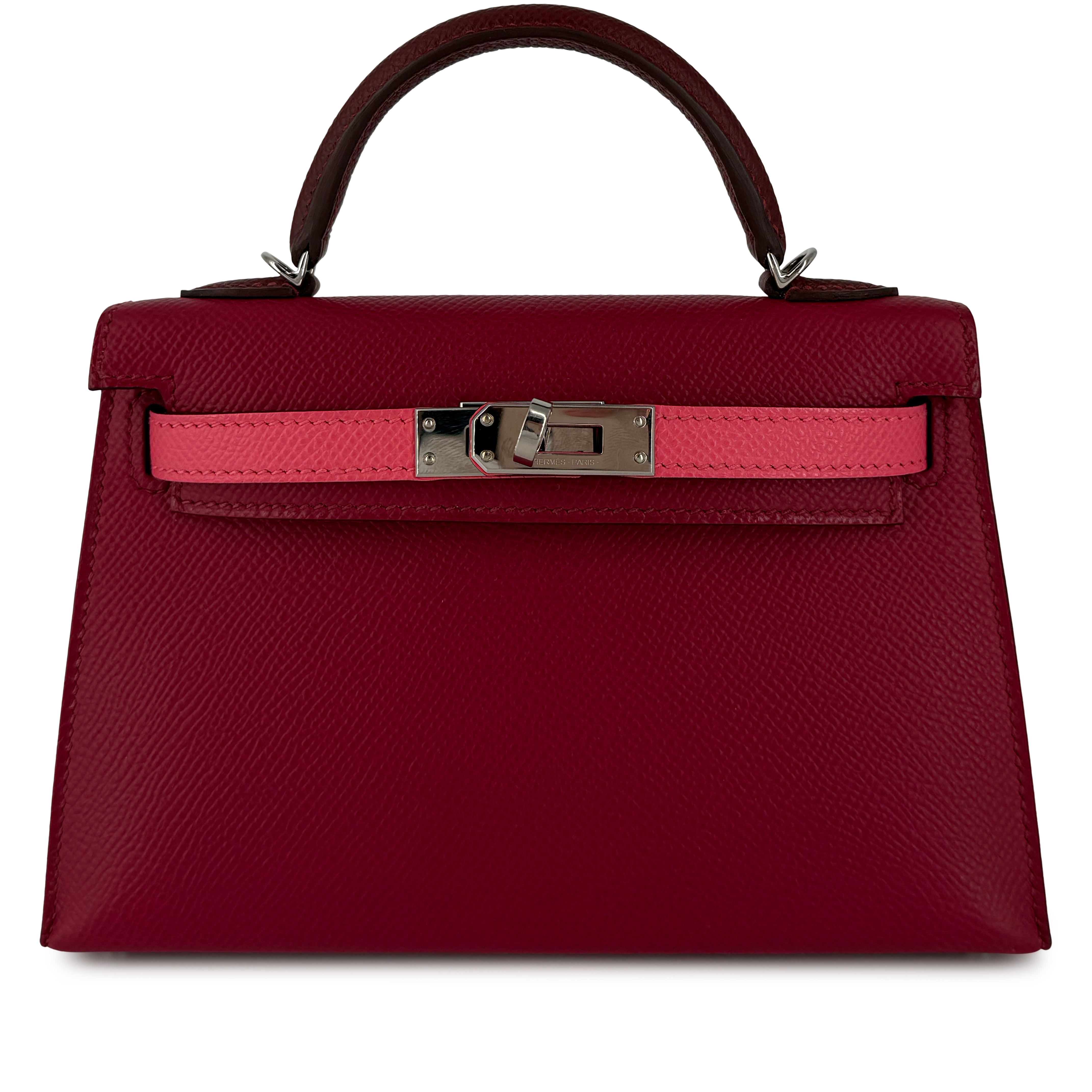 Hermès Rubis, Rose Azalee And Rouge H Tri-color Mini Kelly 20 II