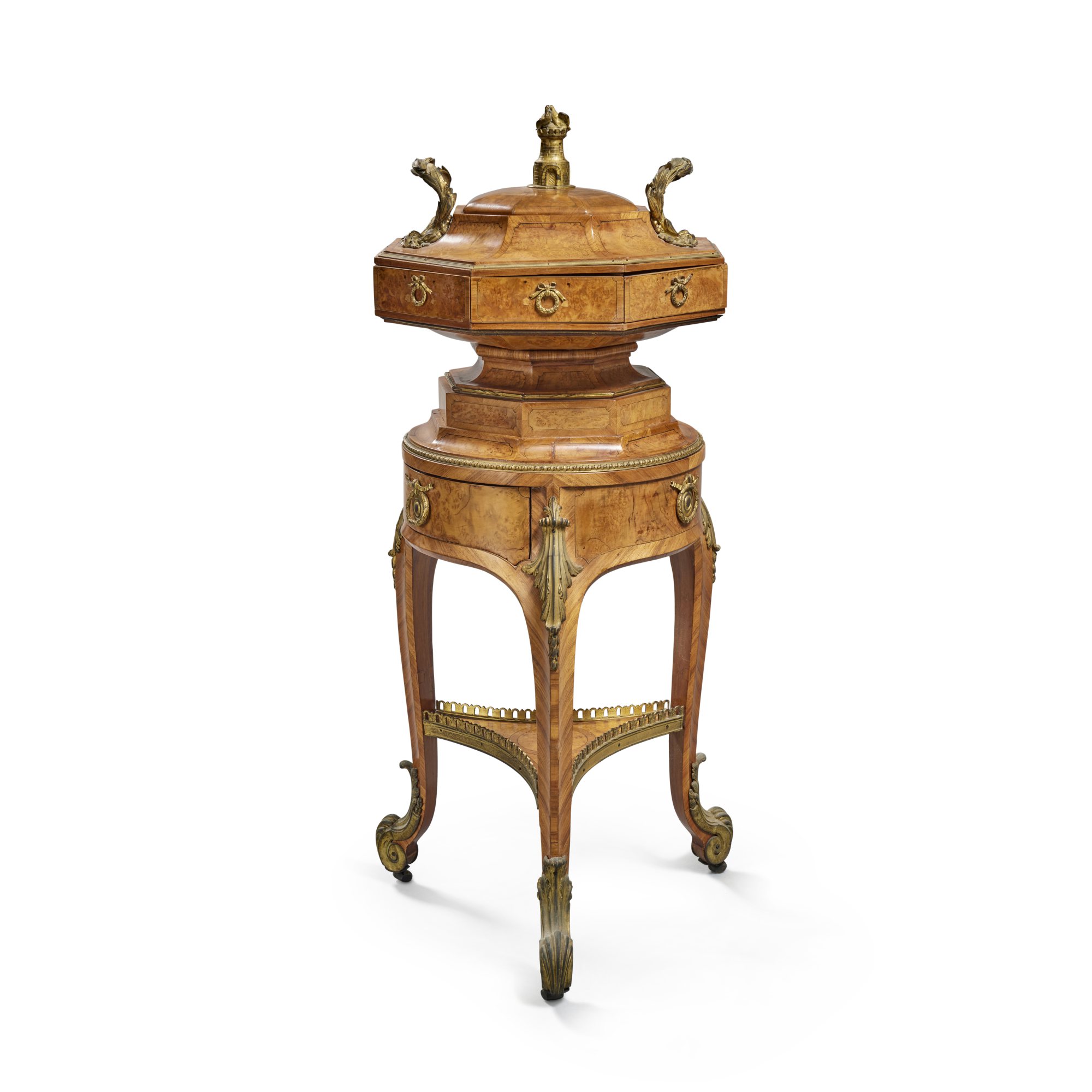 A Louis XV Gilt Bronze Mounted Burr Walnut And Tulipwood Table A 
