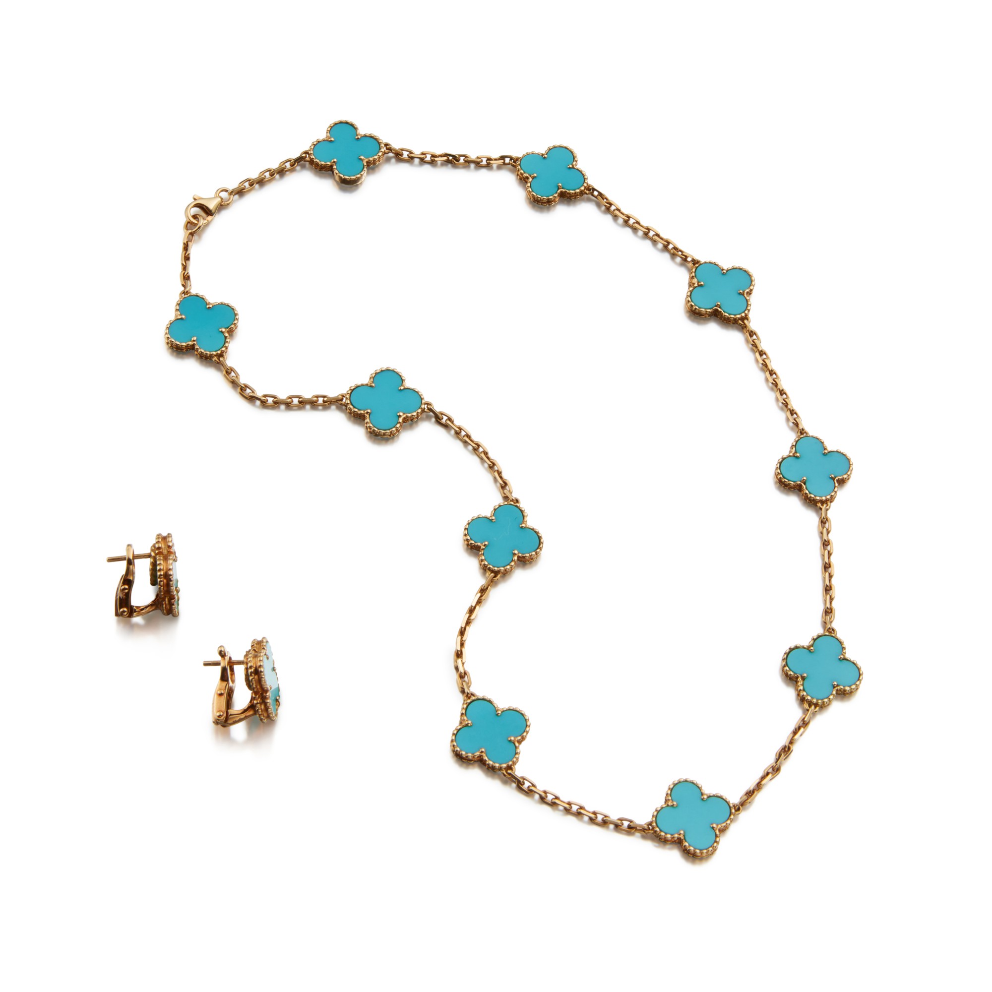 Turquoise 'Vintage Alhambra' Necklace 