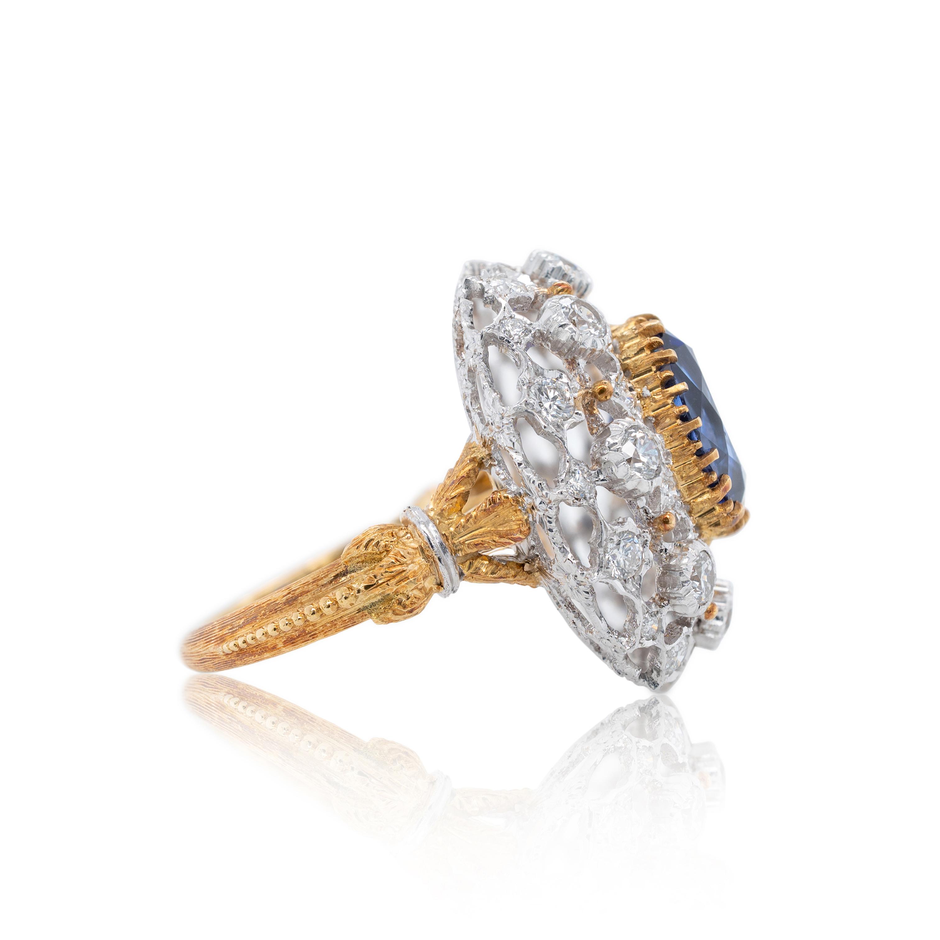 KS Sze & Sons White Gold, Gold, Tanzanite And Diamond Ring