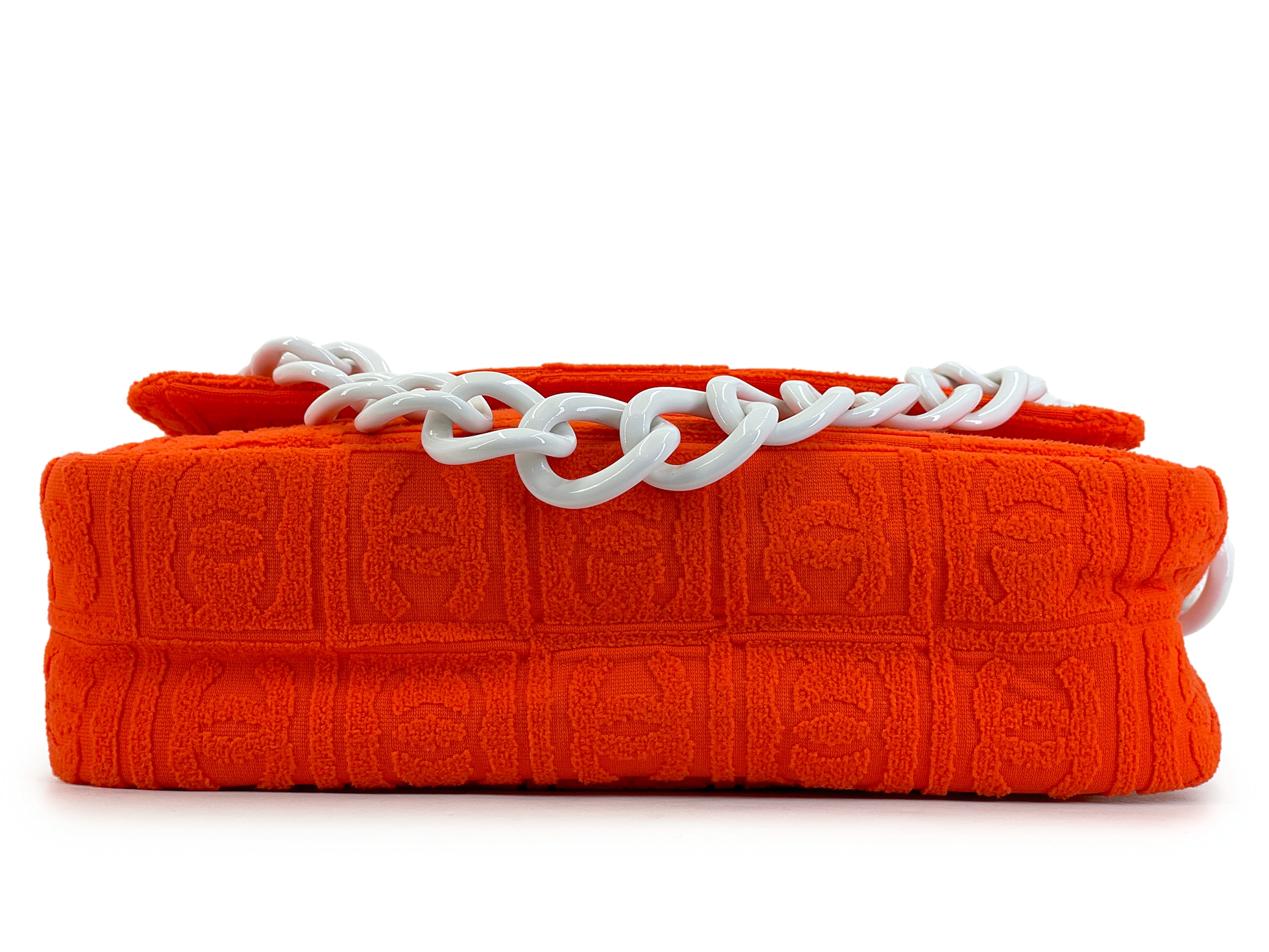 Chanel Vintage Vintage Dark Orange Terry Canvas Sport Line Flap