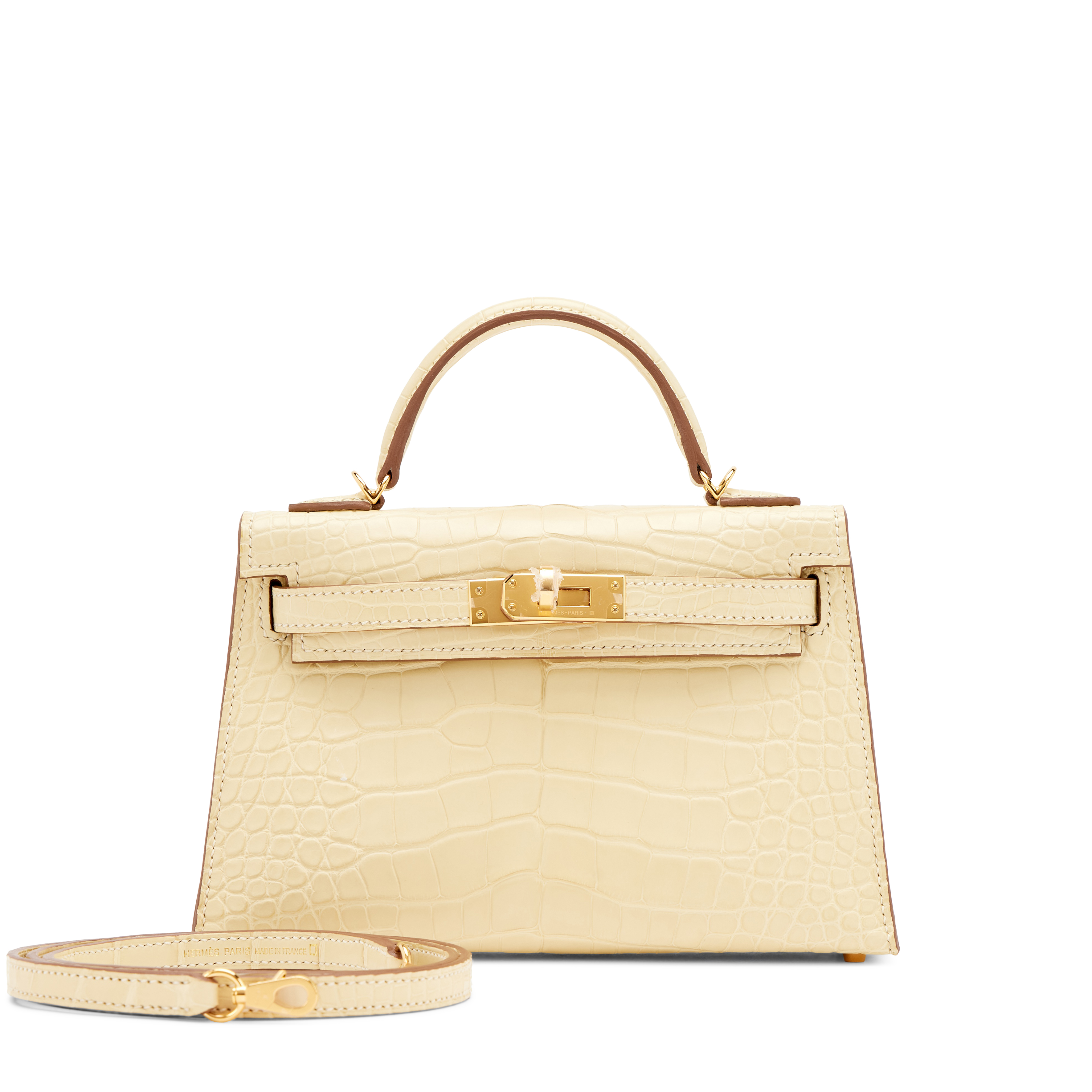 Hermès Vanille Matte Mississippiensis Alligator Mini Kelly 20 II