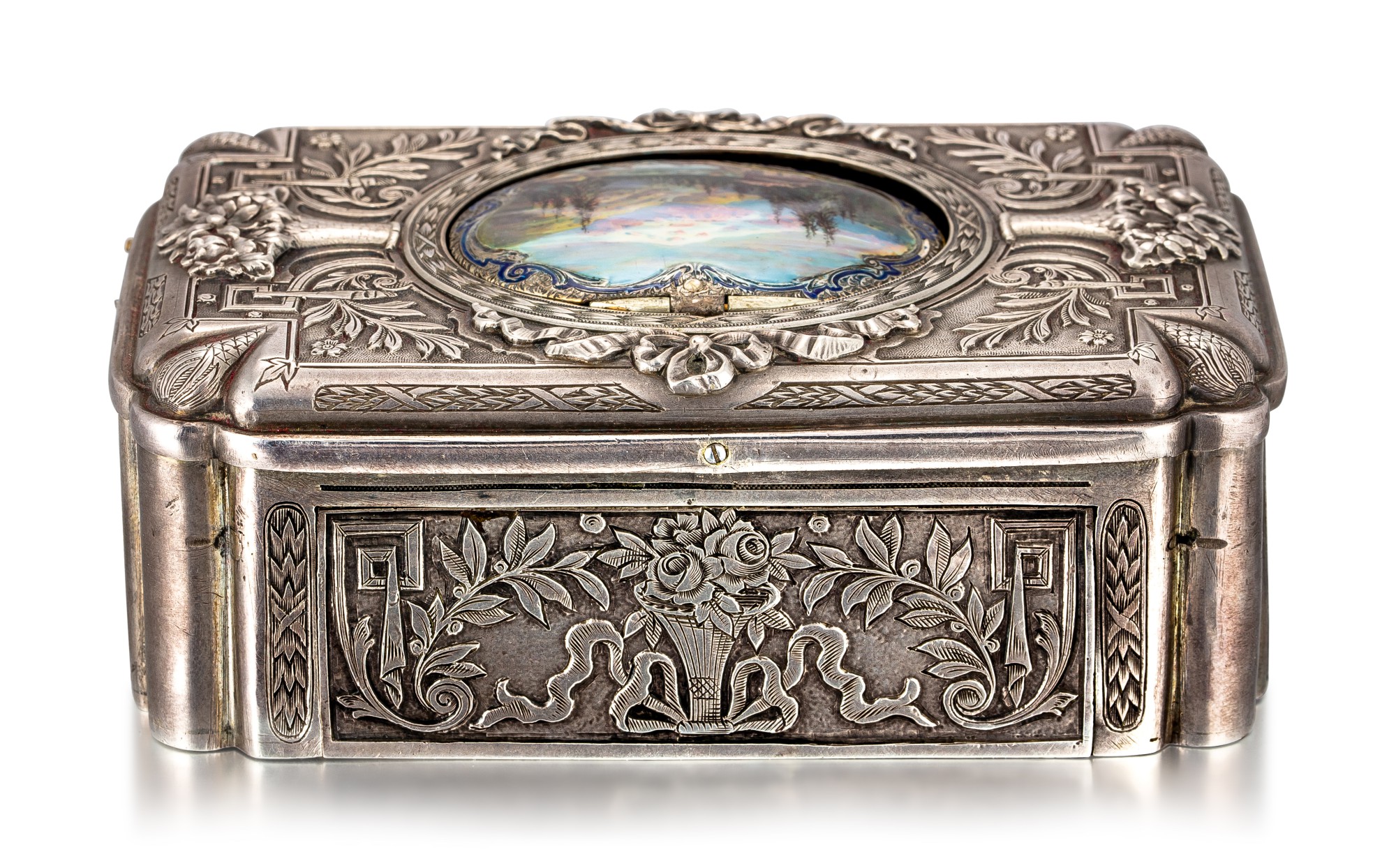 SWISS A SILVER AND ENAMEL SINGING BIRD BOX, CIRCA 1900 Watches