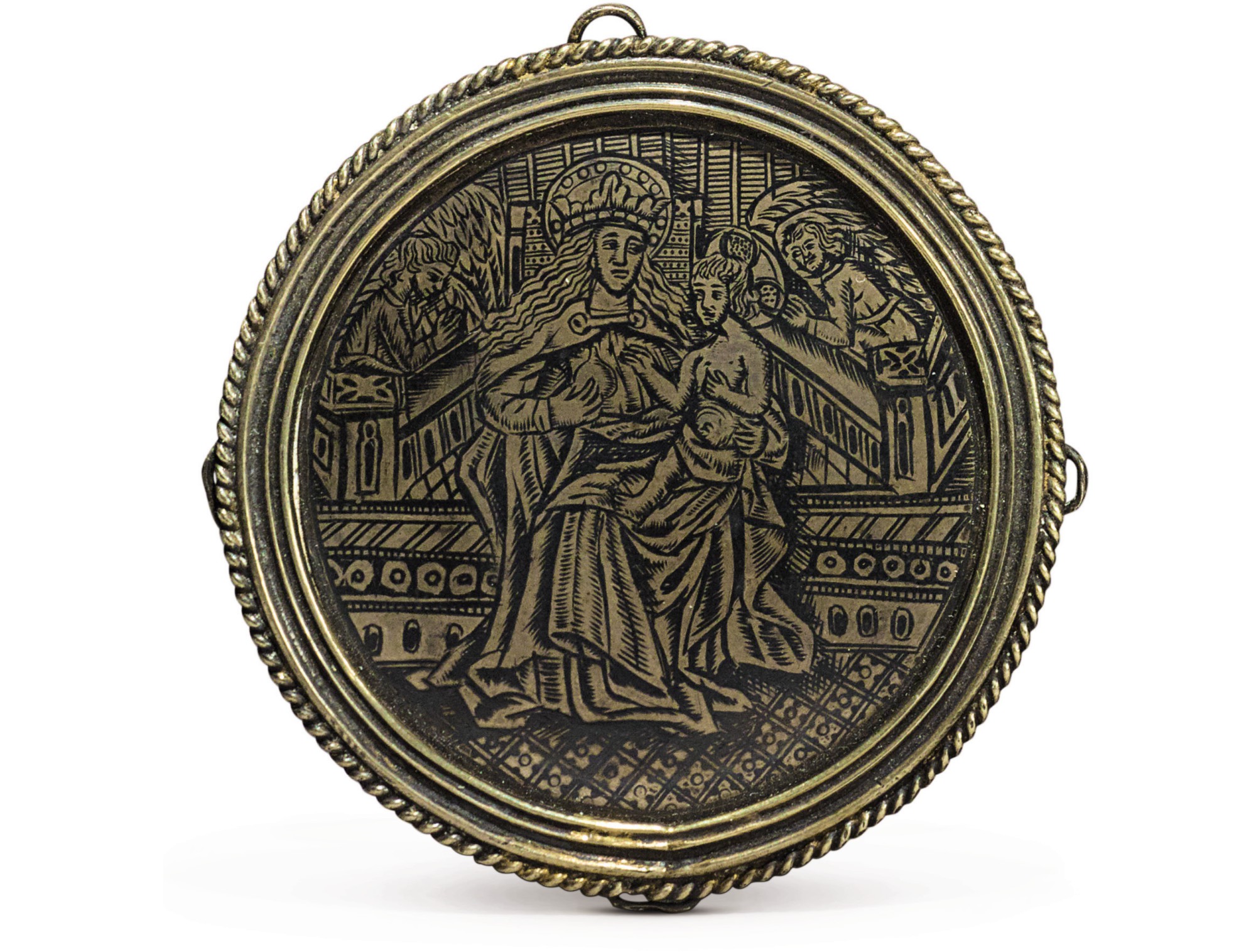 ITALIAN, LATE 15TH CENTURY | PENDANT WITH MADONNA AND CHILD WITH ANGELS ...