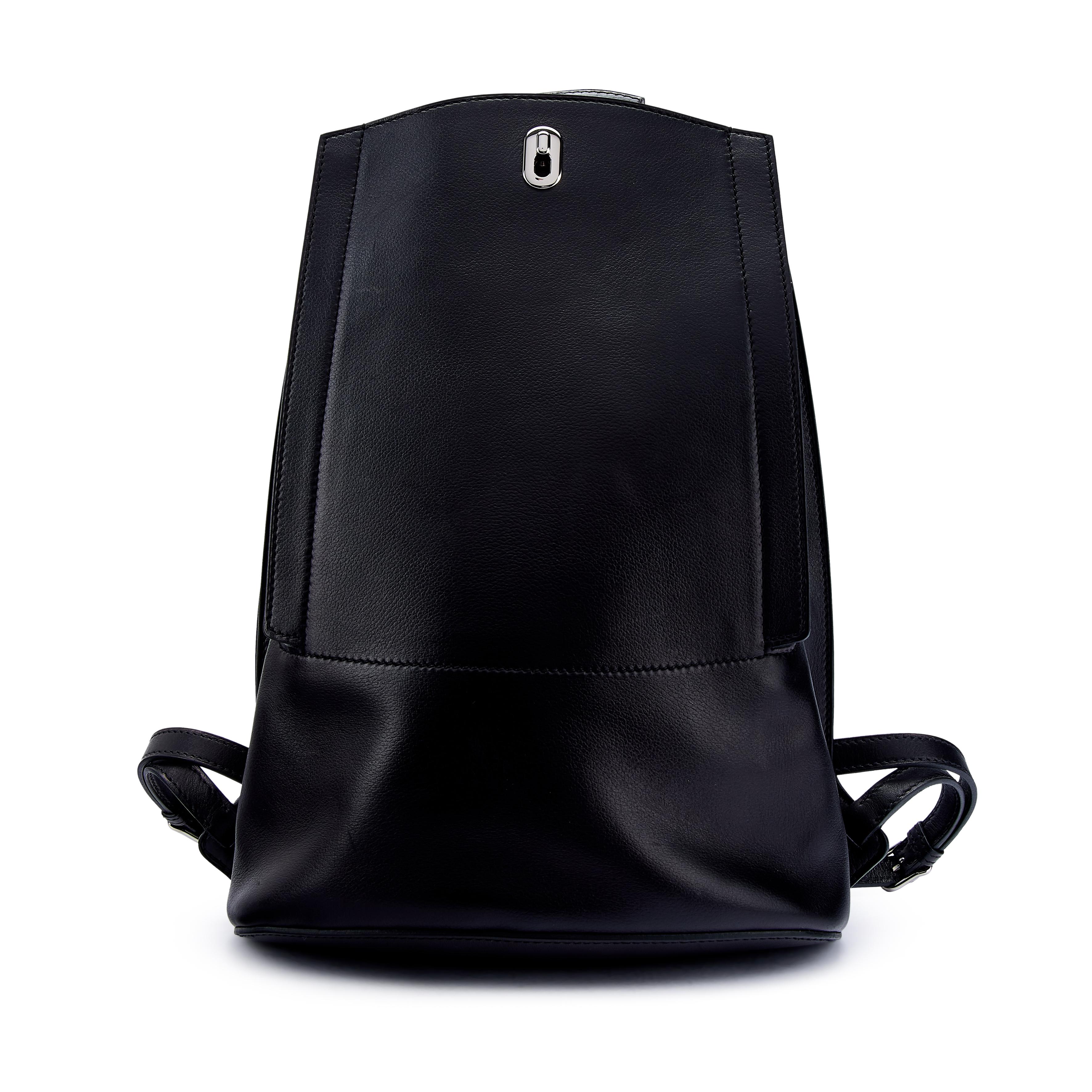 Hermès Black Evercolor GR24 Backpack Palladium Hardware, 2016