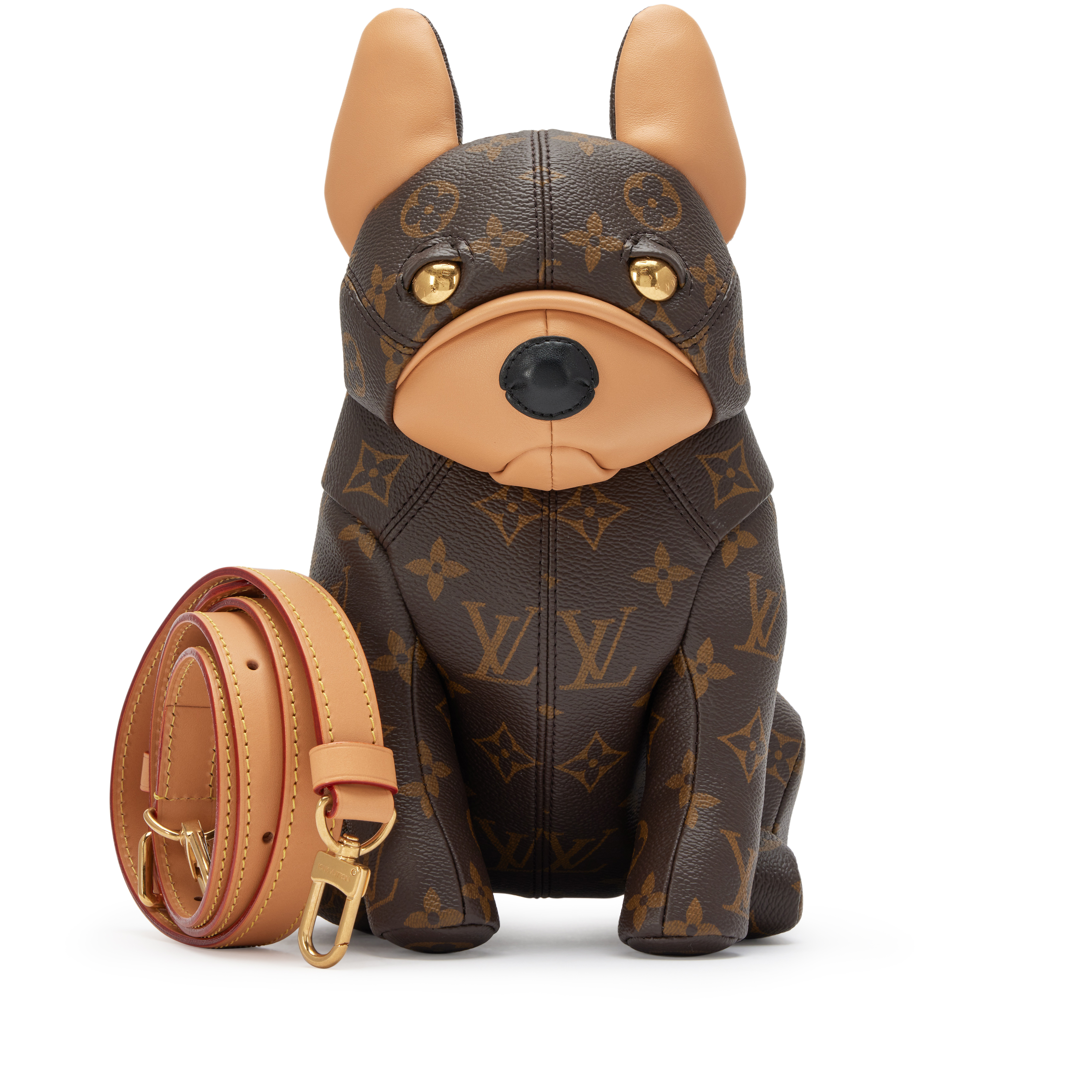 Louis Vuitton Brown Monogram Coated Canvas Pooch Dog Bag Gold
