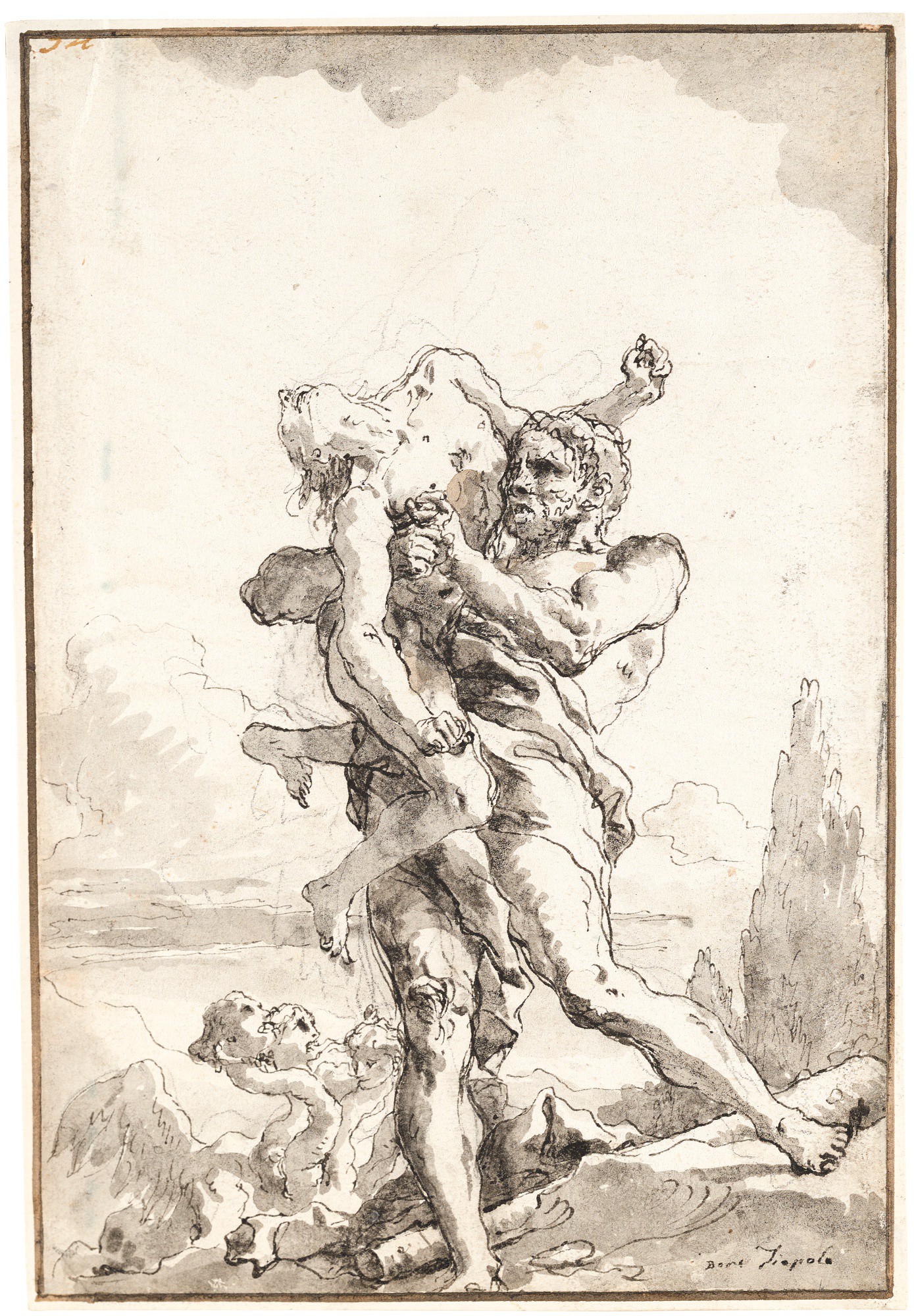 GIOVANNI DOMENICO TIEPOLO | HERCULES AND ANTAEUS | Old Master Drawings ...