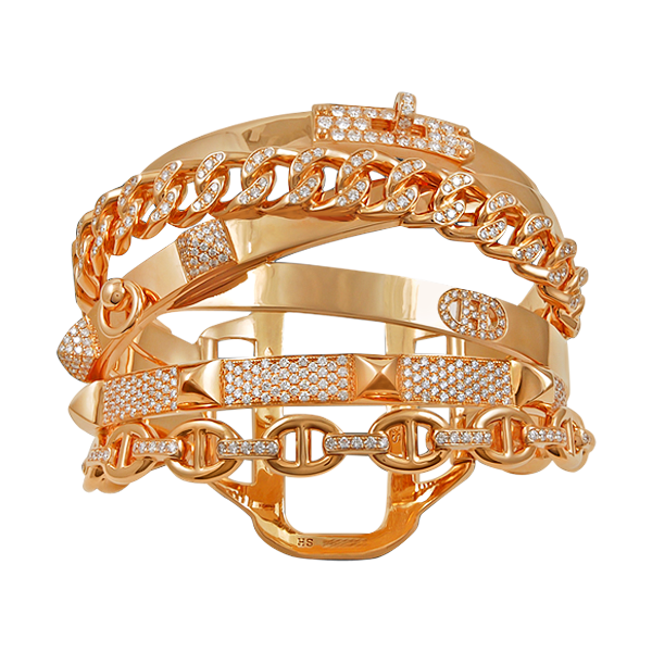 Hermès Rose Gold And Diamond Alchimie Bracelet Available For Immediate