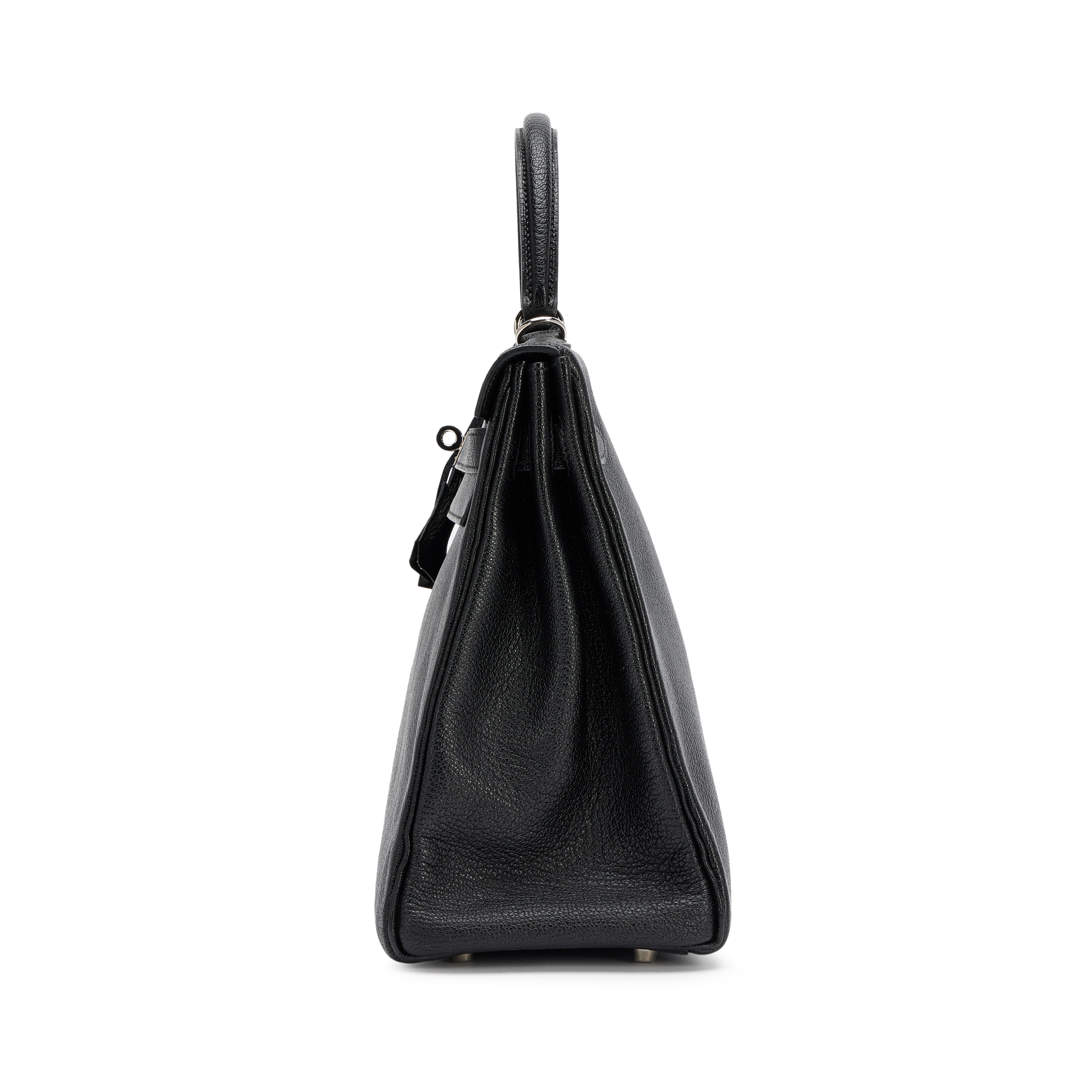 Hermès Vintage Black Chèvre De Coromandel Retourne Kelly 35