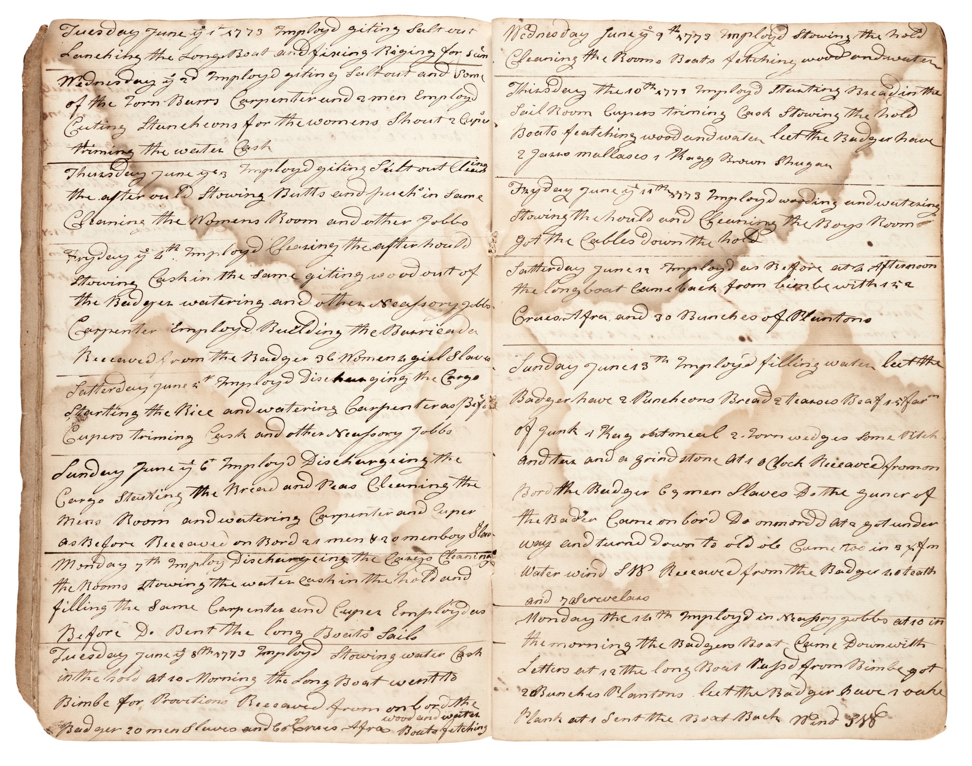 Slave Trade—Thomas Dwyer Manuscript journal of the slave ship the