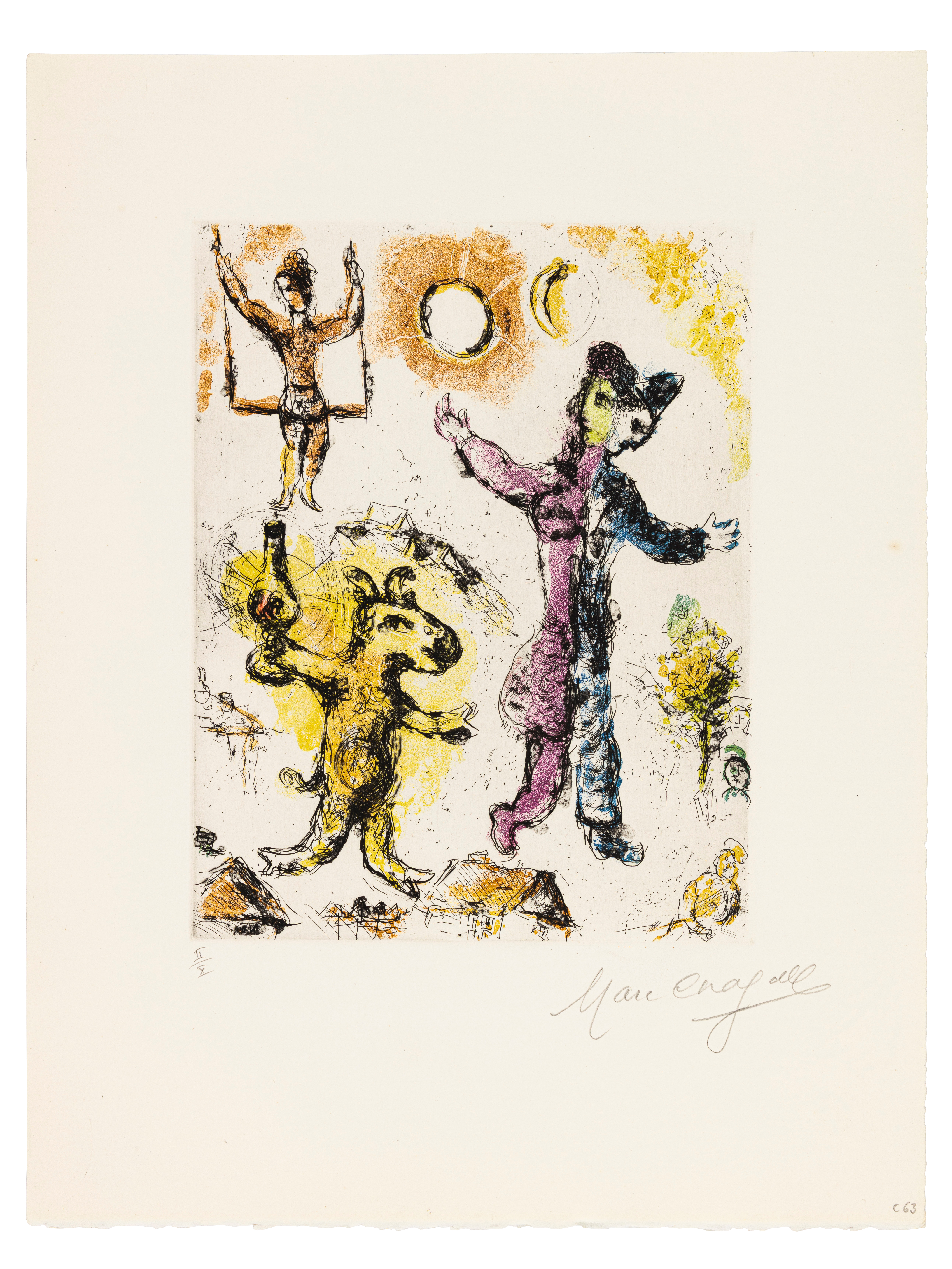 Marc Chagall、LE REVE、海外版超希少レゾネ、新品額付 Marc Chagall Chagall, Le Rêve (C. 63) 1968, Signé | Le Rêve (C. 63