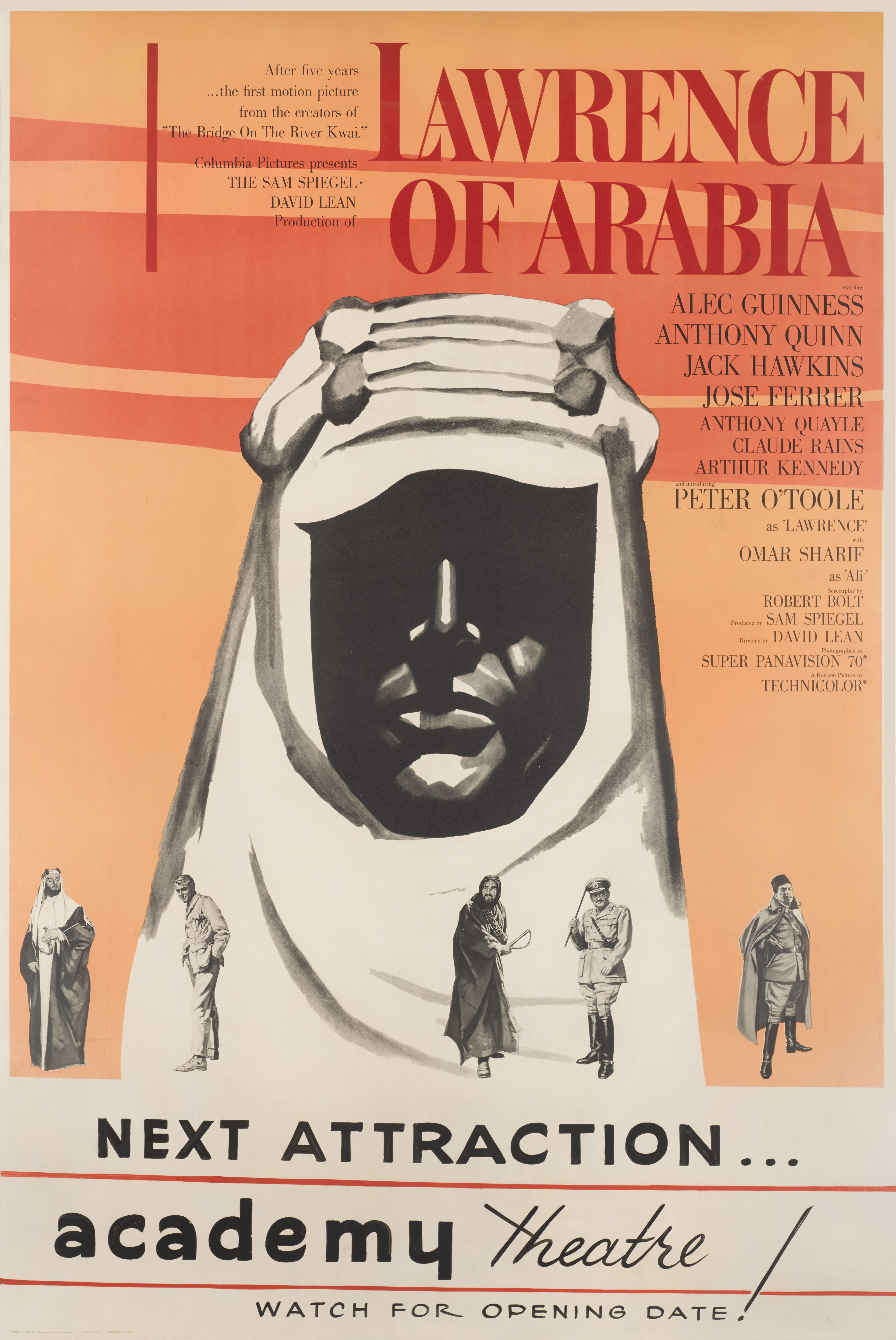 Poster Lawrence D'Arabie Sur Toile - 60 X 90 Cm, Style Vintage, Décoration Murale Salon/Chambre