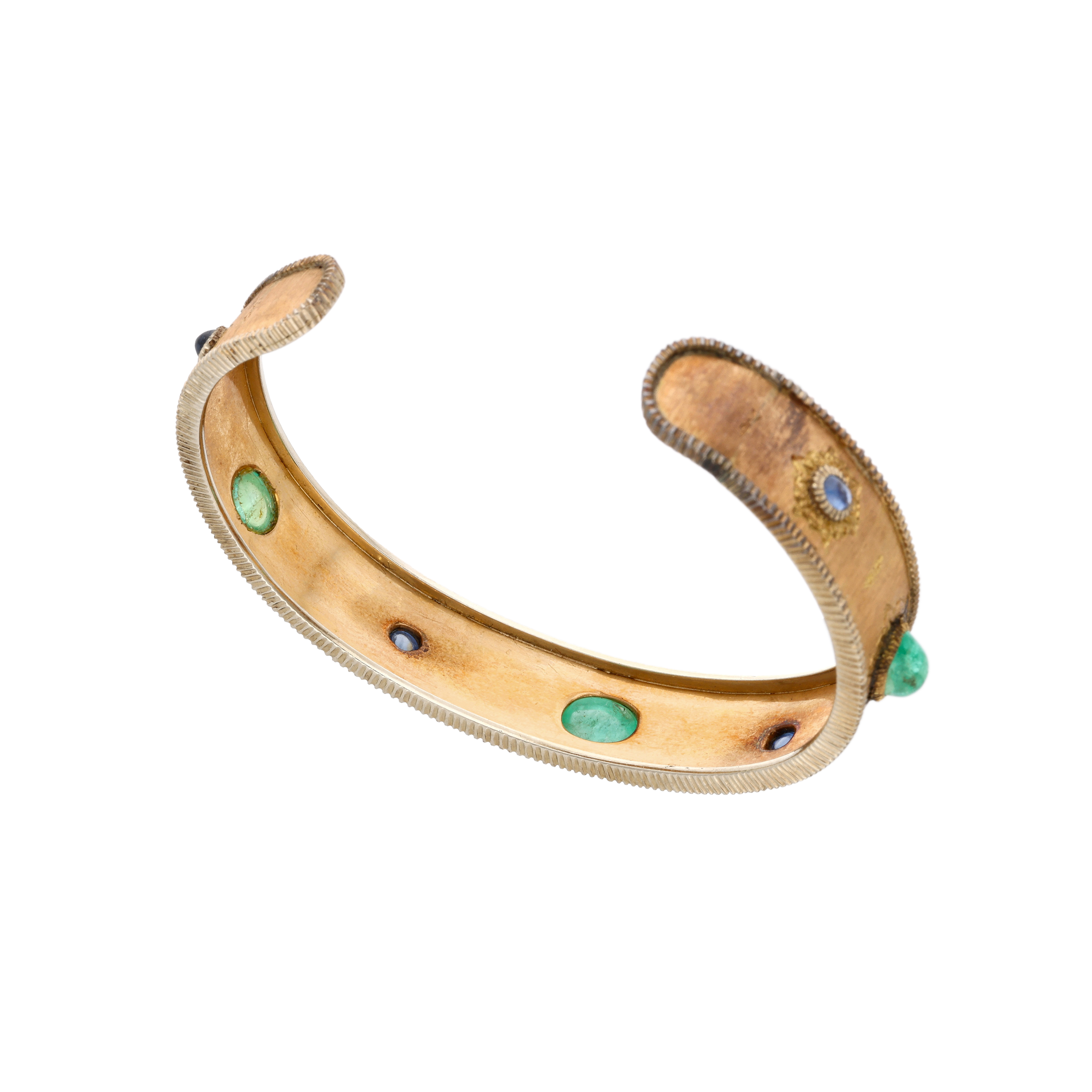 Buccellati Vintage Gold And Gemset Cuff Bracelet Available