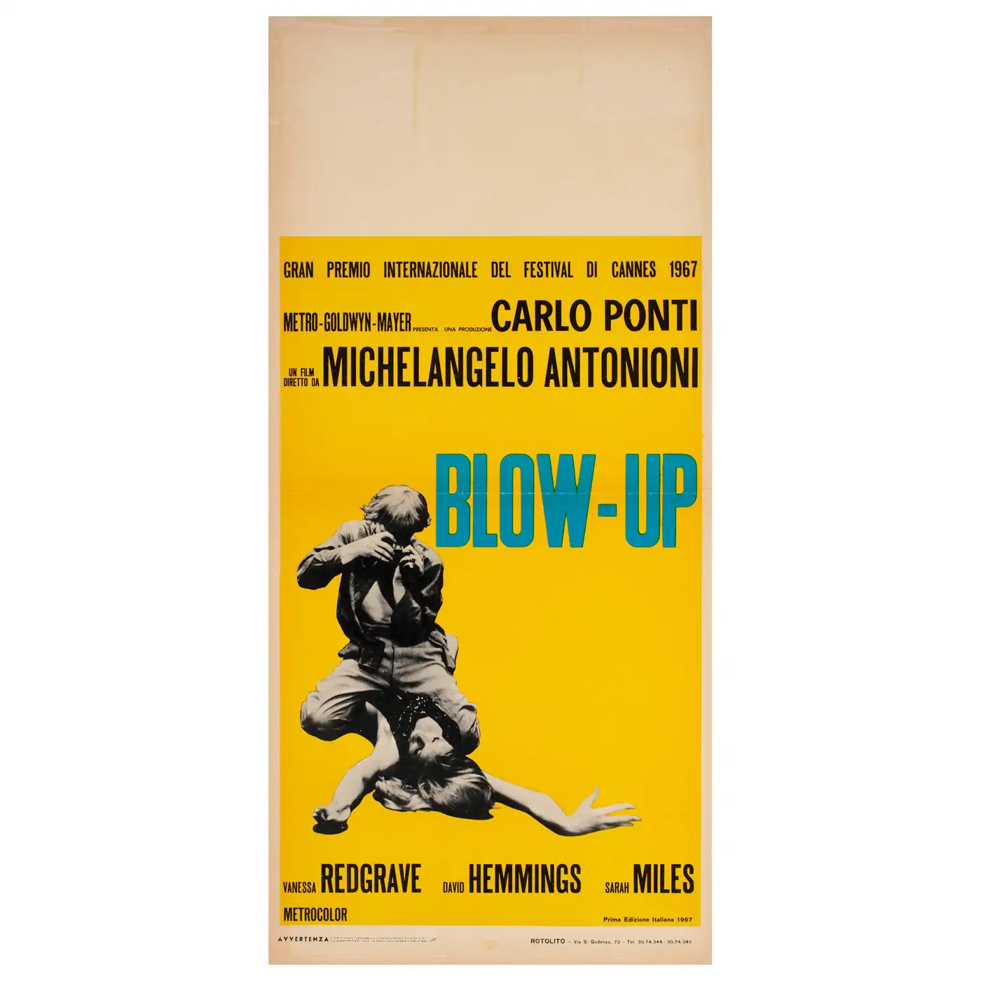 Vintage Italian Blow Up Movie Poster Available For Immediate Sale