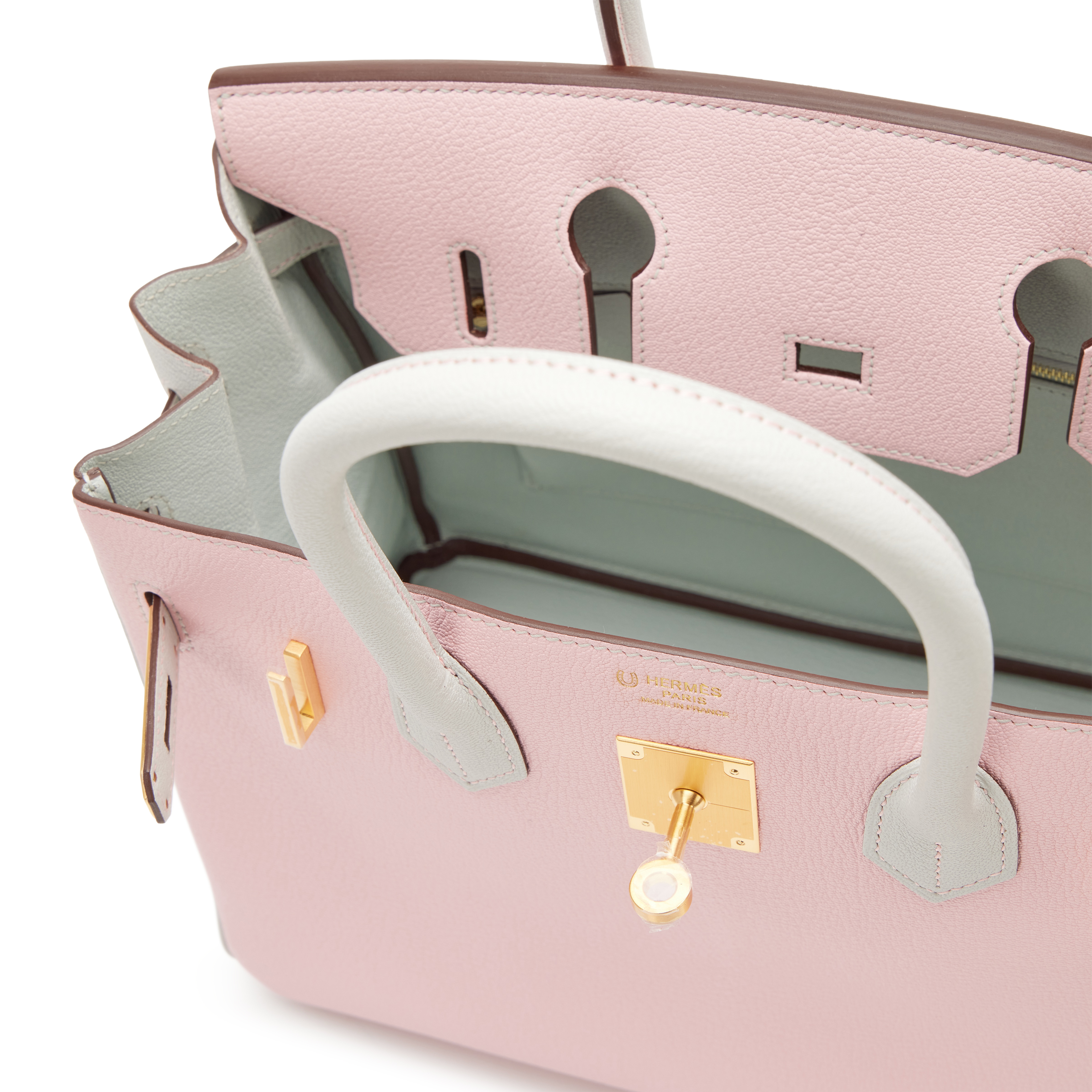 Hermès Rose Sakura And Gris Perle Chèvre Special Order HSS Birkin