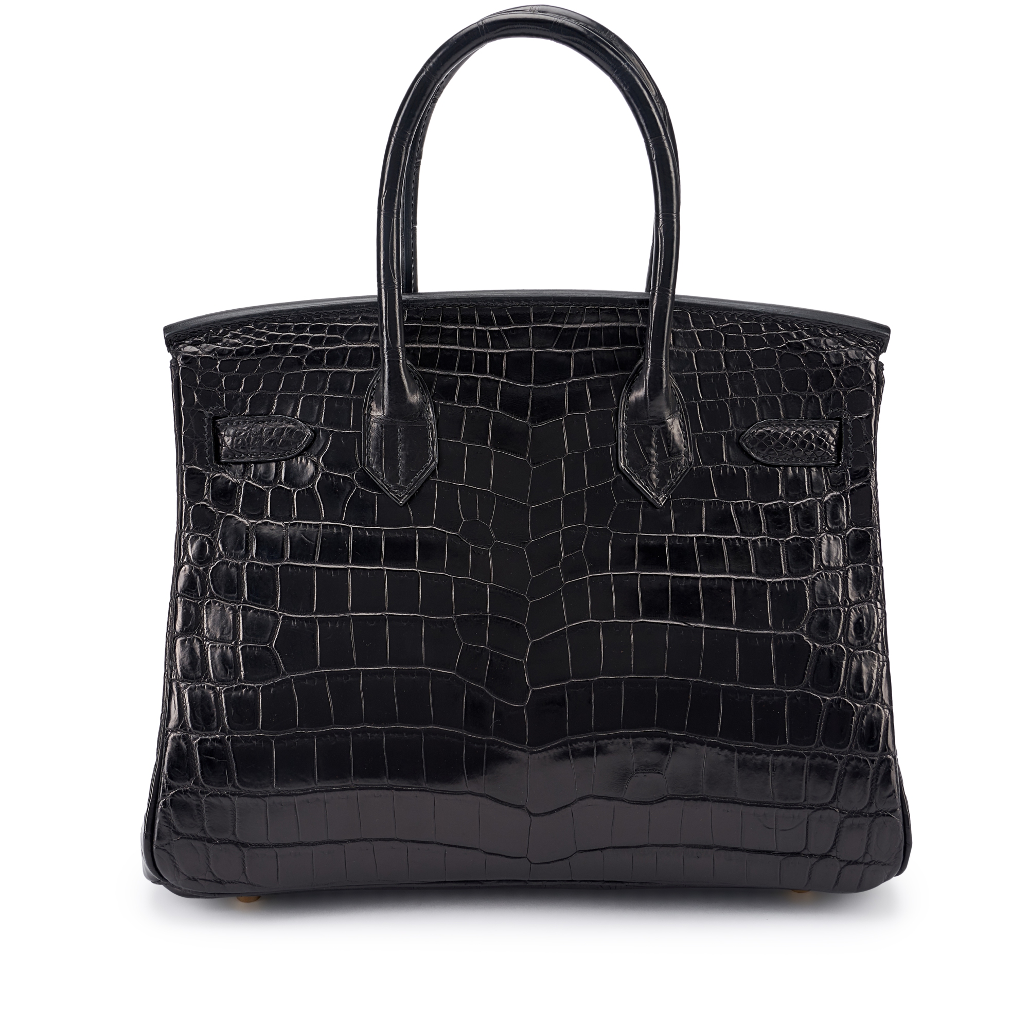 Black Matte Niloticus Crocodile Birkin 30 Brushed Gold Hardware, 2003