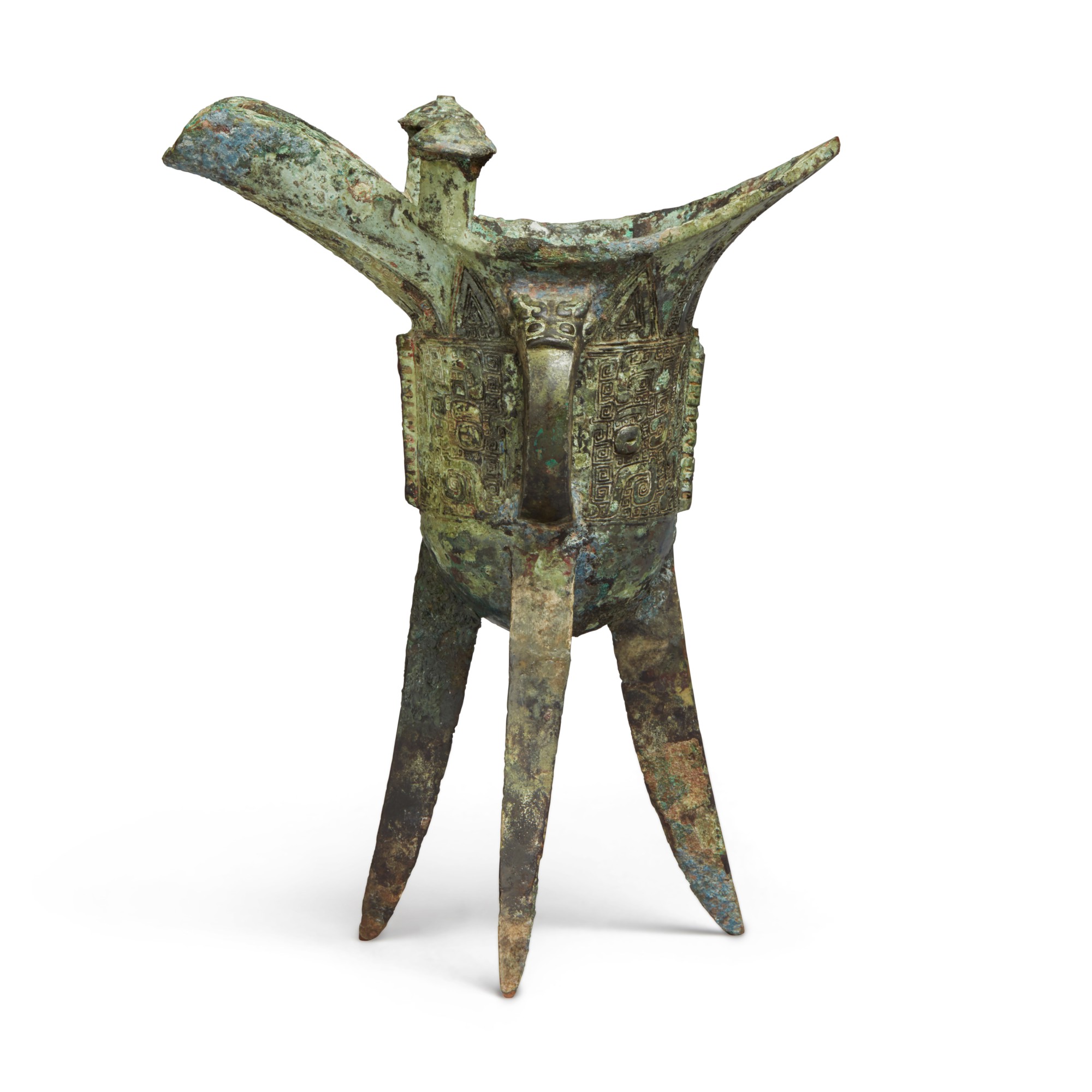 An archaic bronze ritual wine vessel (Jue), Late Shang dynasty | 商末 ...