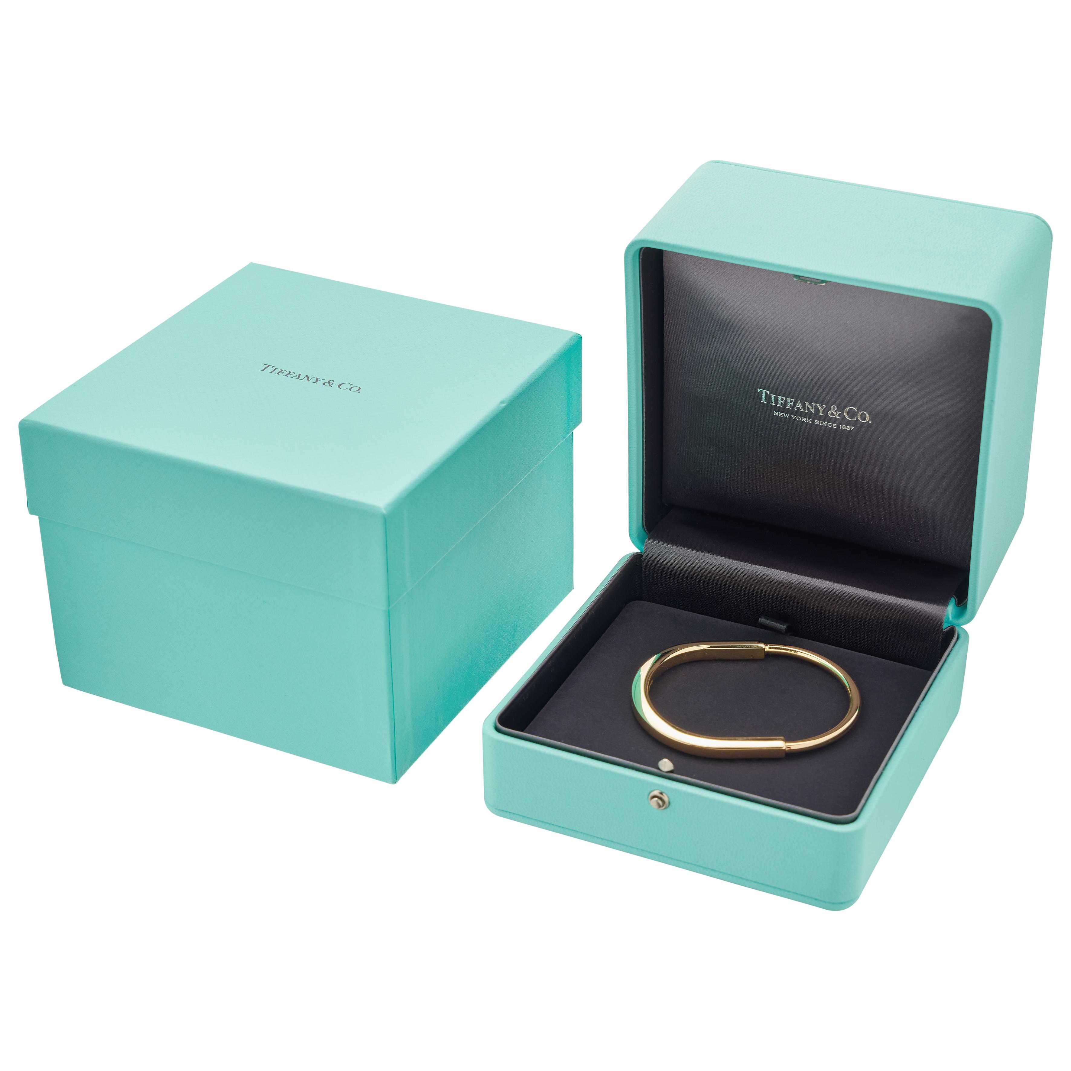 Tiffany & Co. Gold Lock Bangle Bracelet Available For 