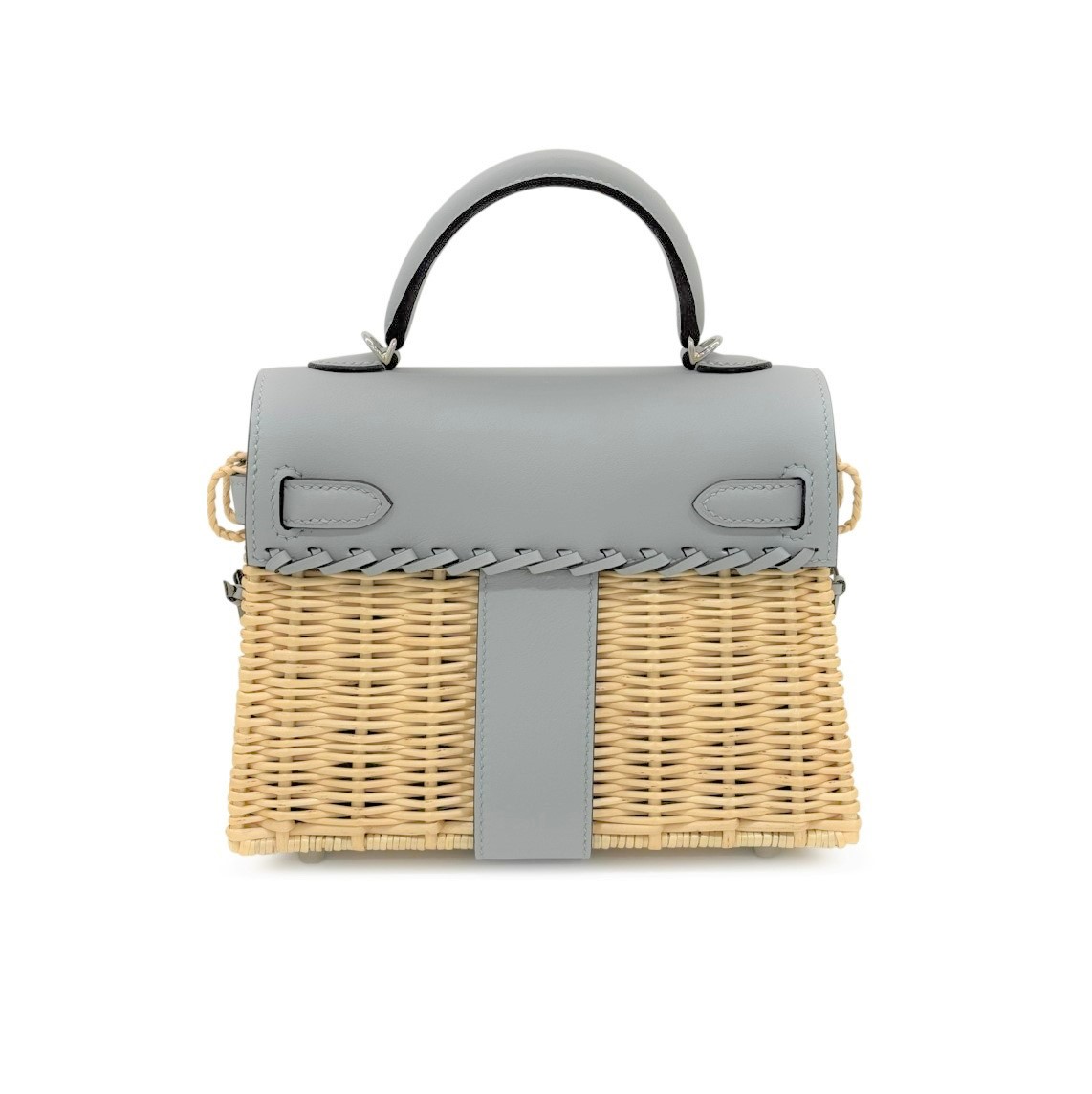 Hermès Limited Edition Bleu Glacier Swift And Osier Wicker Picnic