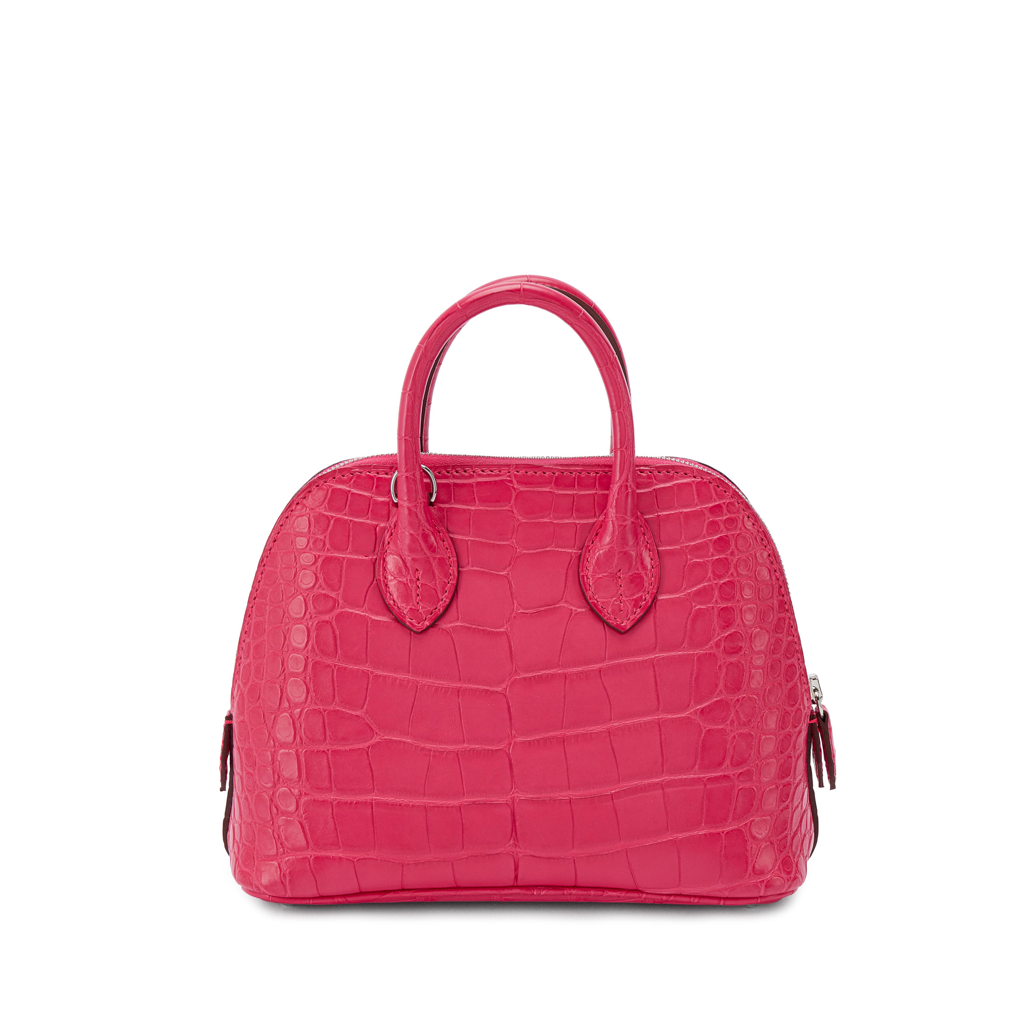 Hermès Rose Extreme Matte Alligator Mini Bolide 1923 Palladium