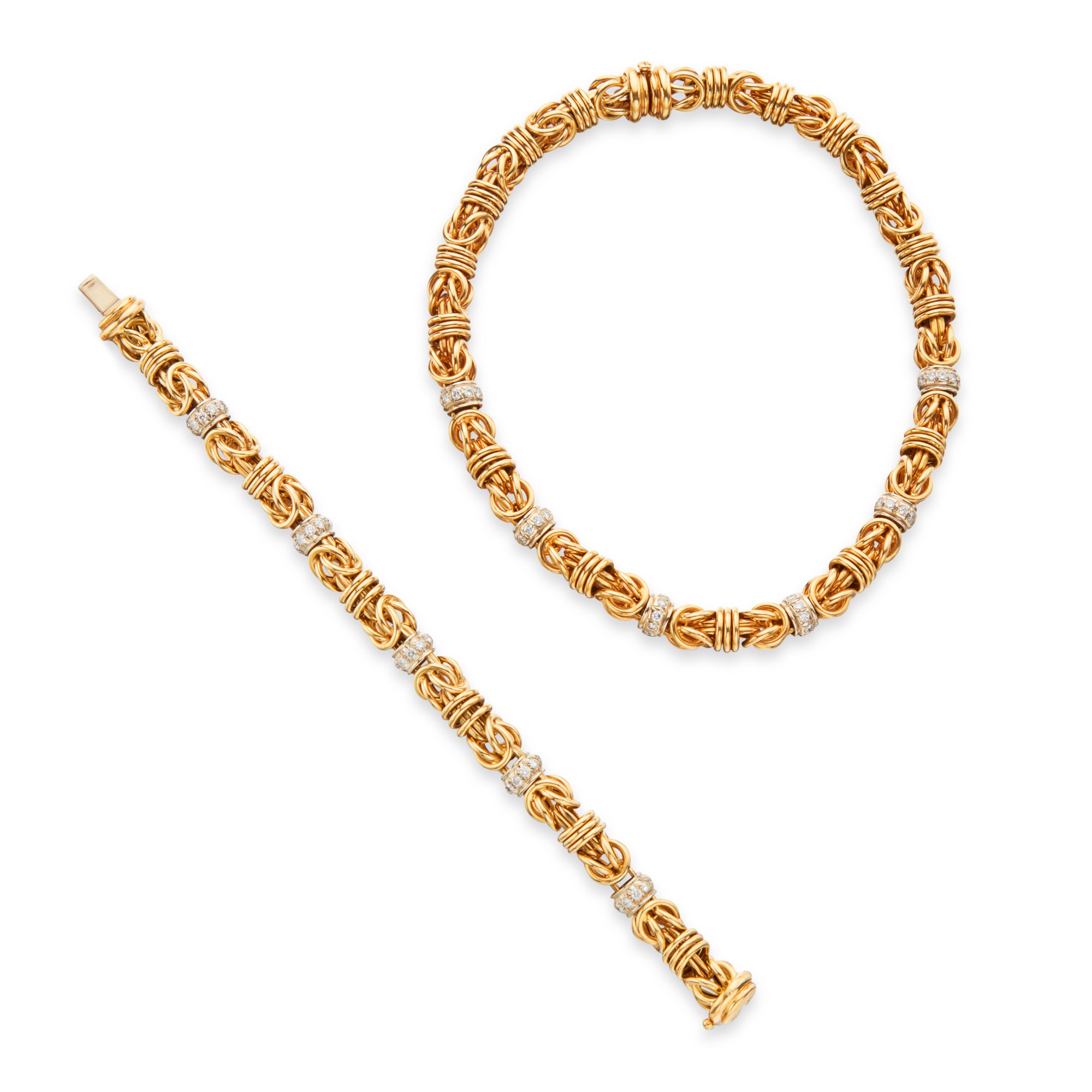 Gold and Diamond Necklace and Bracelet Fine Jewels 2021 Sotheby's