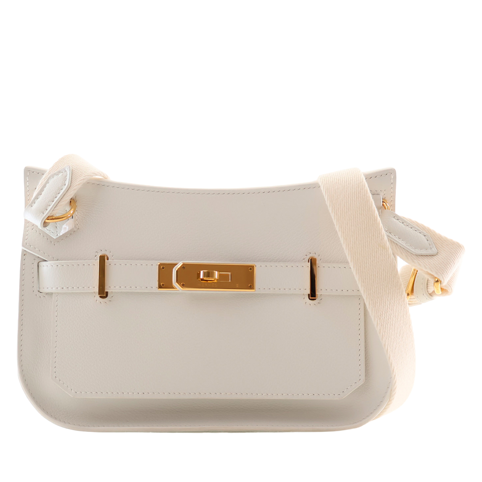 Hermès White Swift Mini Jypsiere Gold Hardware, 2024 Available For