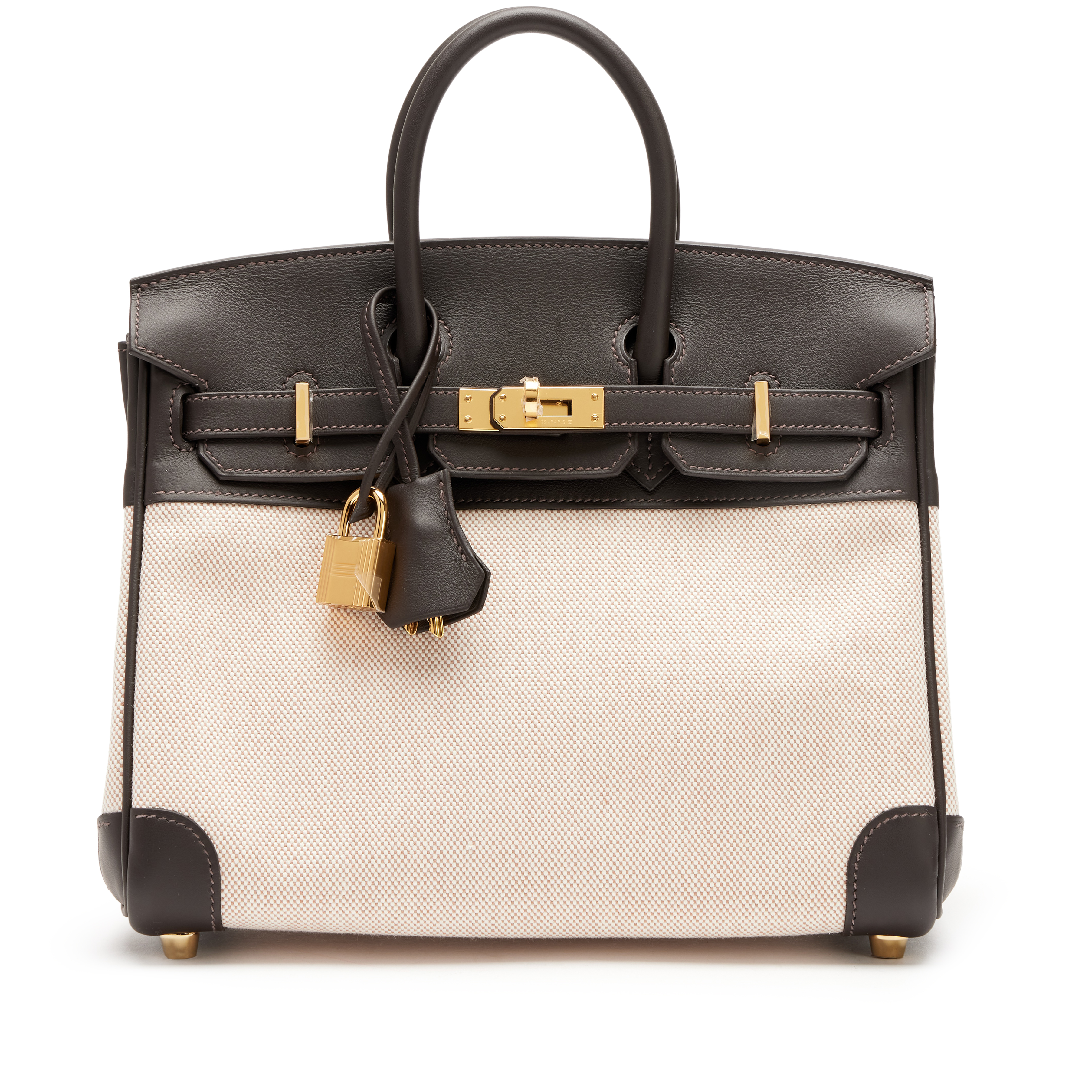 Hermès Limited Edition Bai Brun Swift And ÉCru And Beige Toile H