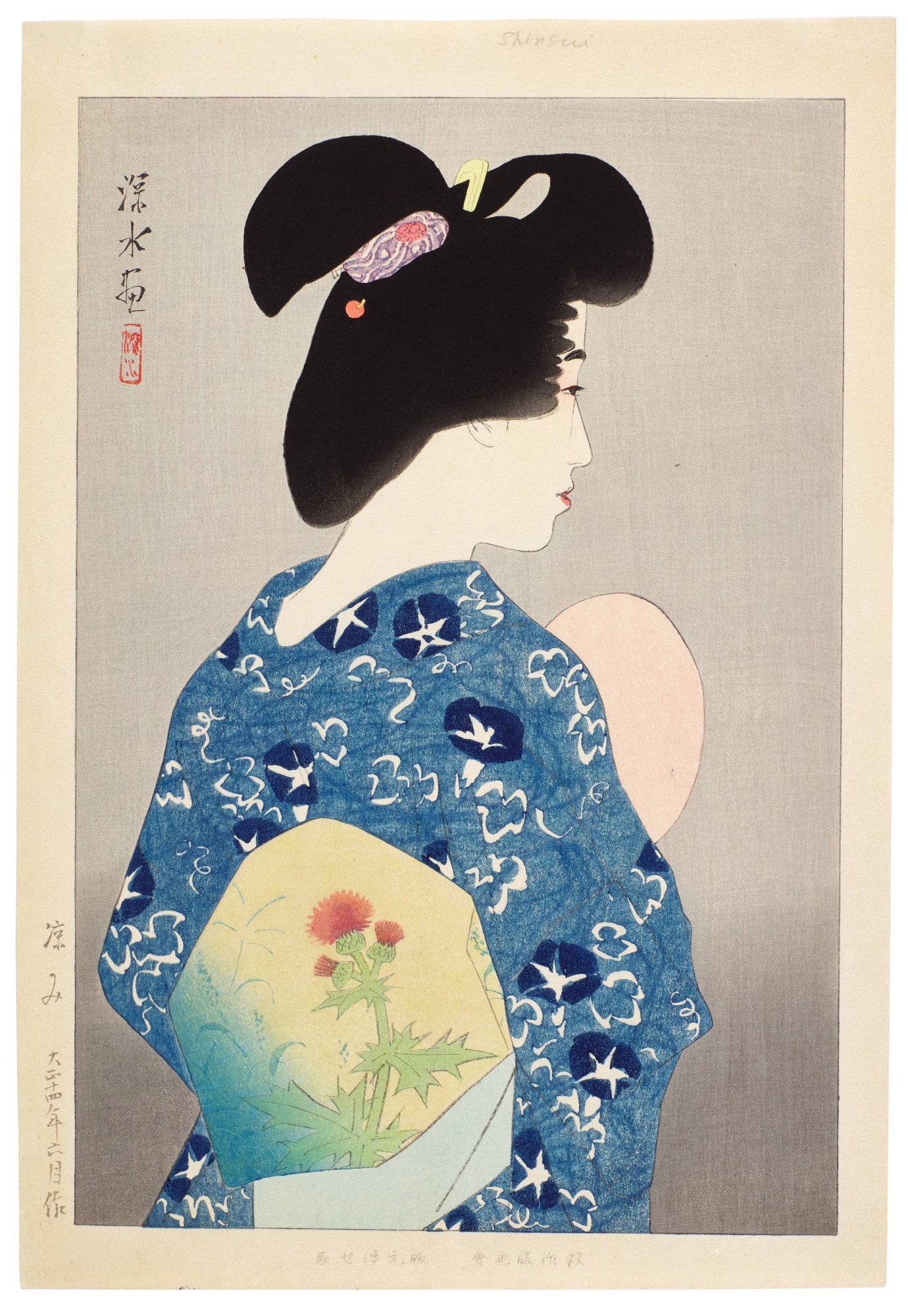 Ito Shinsui (1898-1972) Evening Cool (Suzumi), Taisho period, 20th century Japanese...