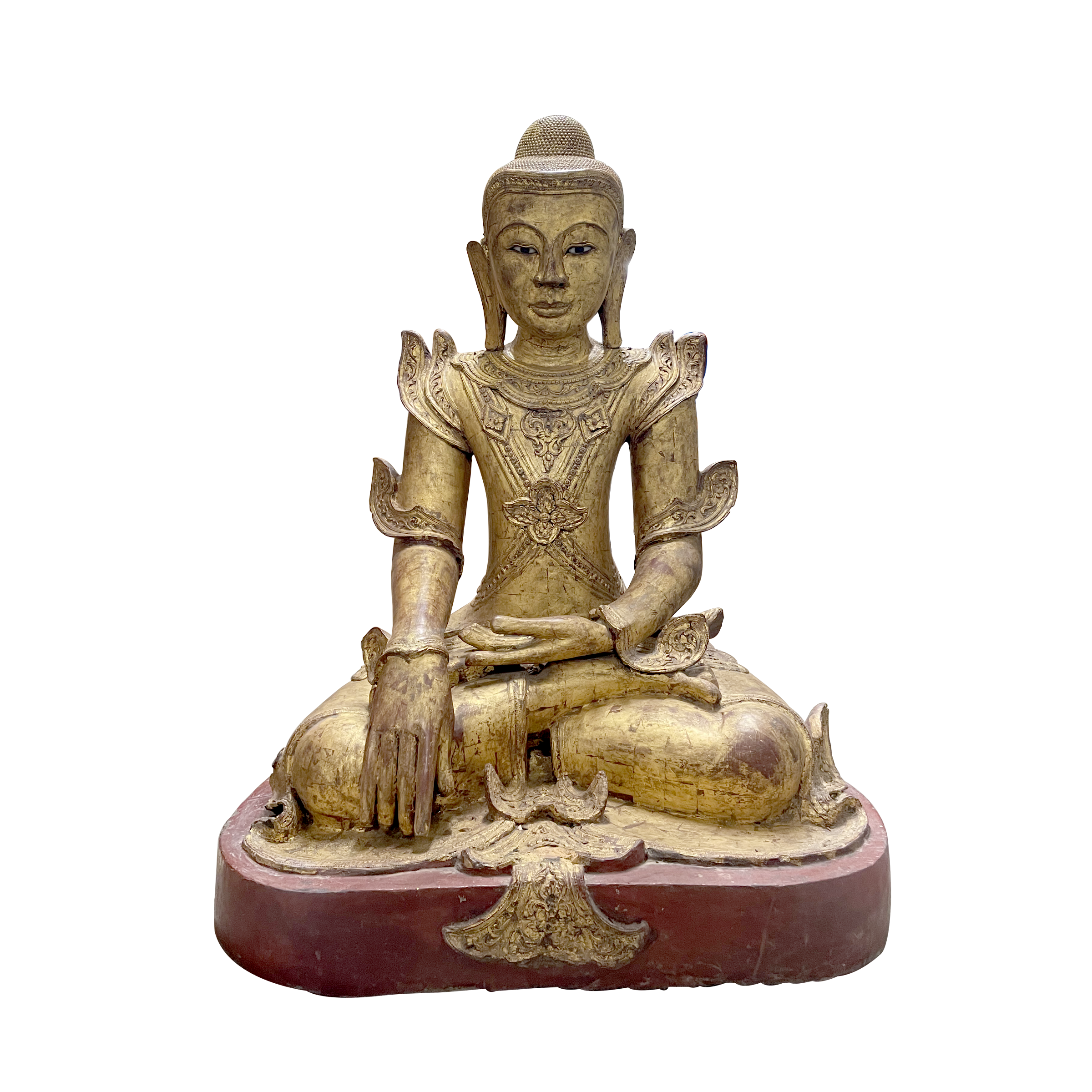 【中古】 Hotel Buddha Stately Vintage 1950's Resin Seated Happy Buddha / Hotel on
