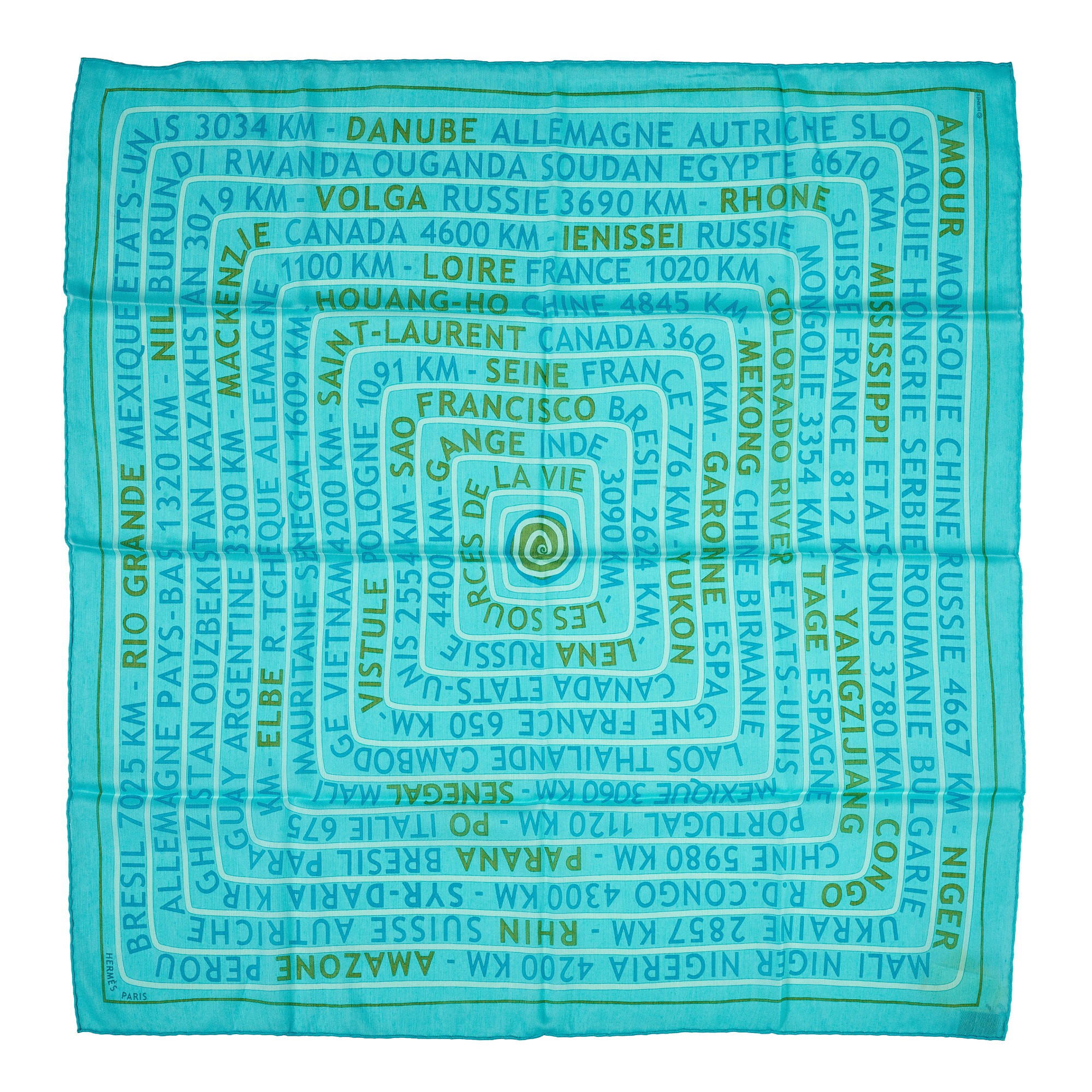 Hermès Multicolor Silk Les Sources De La Vie By Fred Rawyler Scarf