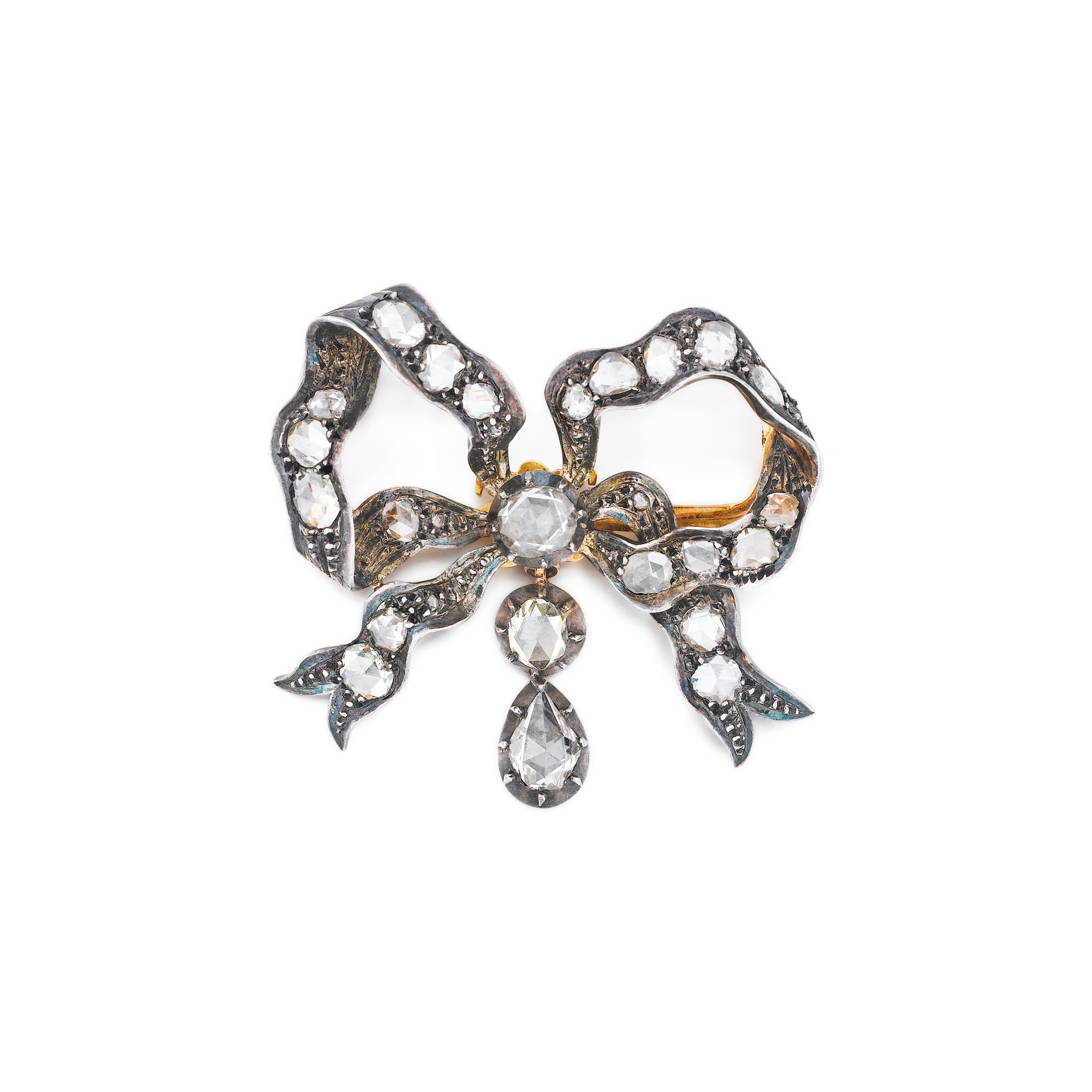 Broche Nœud Plaqué Or - Élégante Et Fine - Bon état (Occasion)
