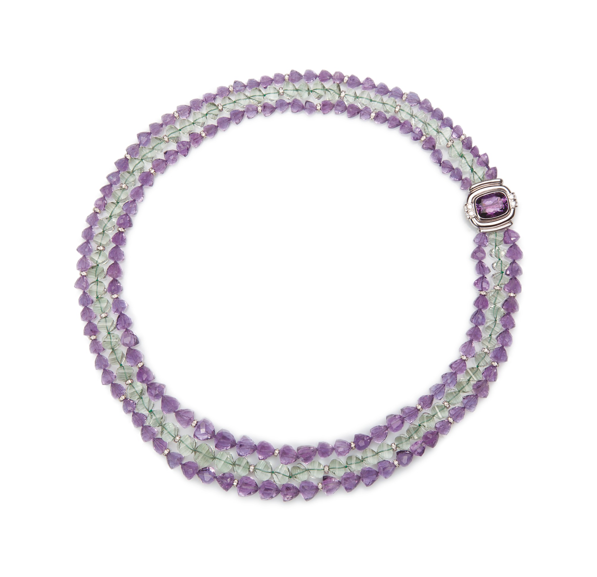 Genuine Green Amethyst Necklace 3.39 Carats Prasiolite Necklace Prasiloite Jewelry Two Birthstone Amethyst Necklaces for Women Dual Birthstone Topaz Jewelry Gifts for Her