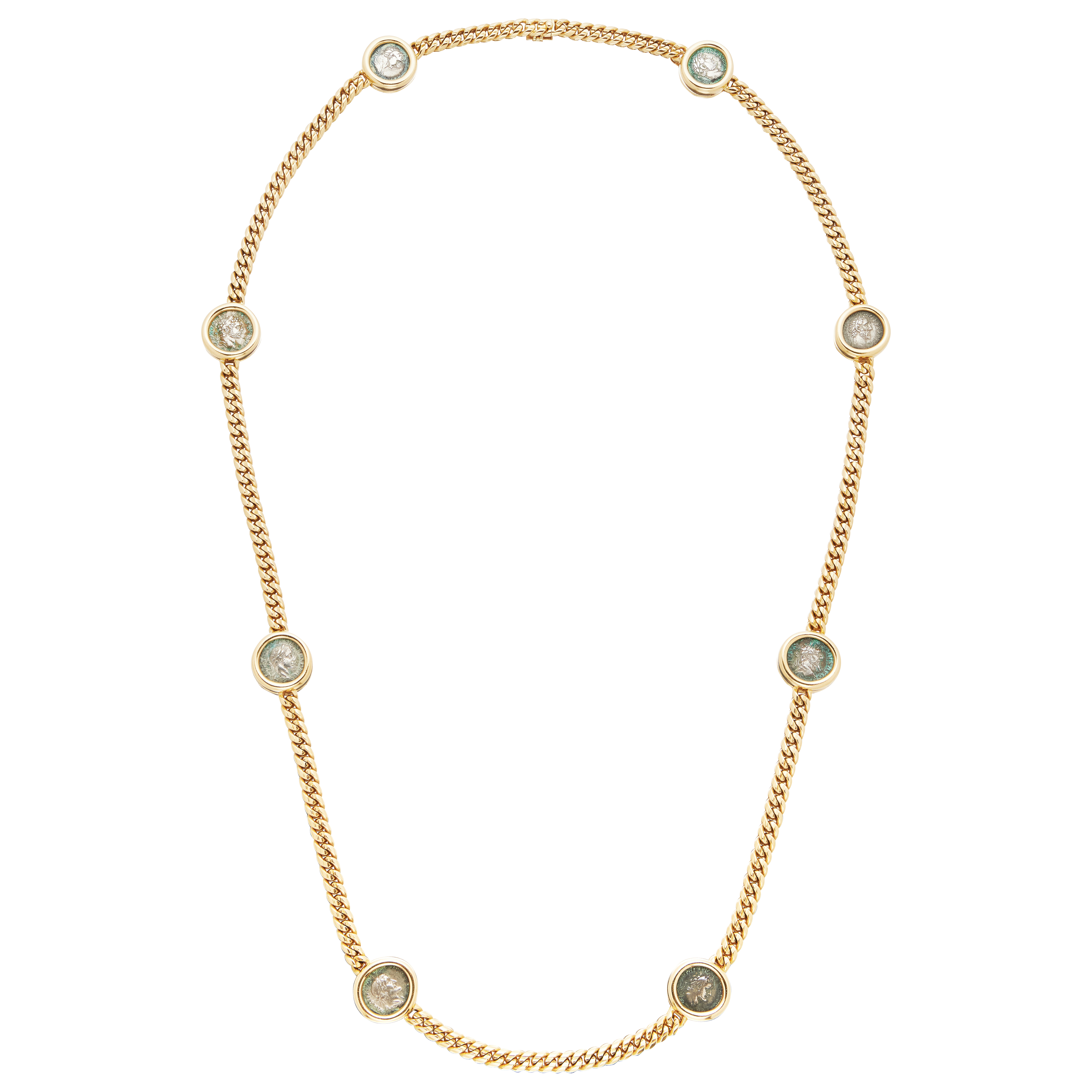 Bvlgari Vintage Vintage Gold And 8 Ancient Coin Monete Necklace