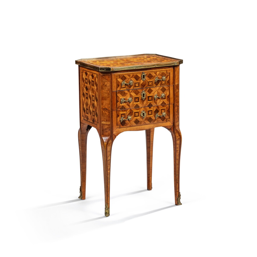 View full screen - View 1 of Lot 806. A Louis XV gilt-bronze-mounted tulipwood and marquetry writing table, circa 1765.