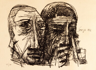 View full screen - View 1 of Lot 137. FRANCIS NEWTON SOUZA | Untitled (Two Heads).