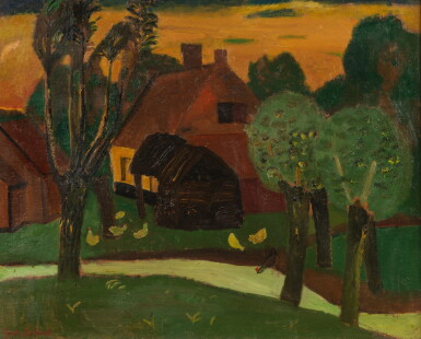 View full screen - View 1 of Lot 171. Cour de ferme aux poules.