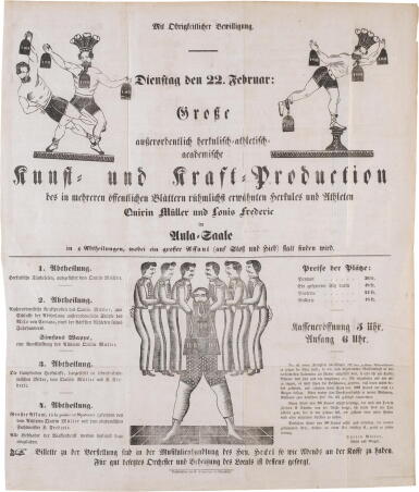 View full screen - View 1 of Lot 461. Müller, Quirin | "... who lifted six men, the same weight with his teeth, and an additional two hundred pounds suspended from his shoulders".