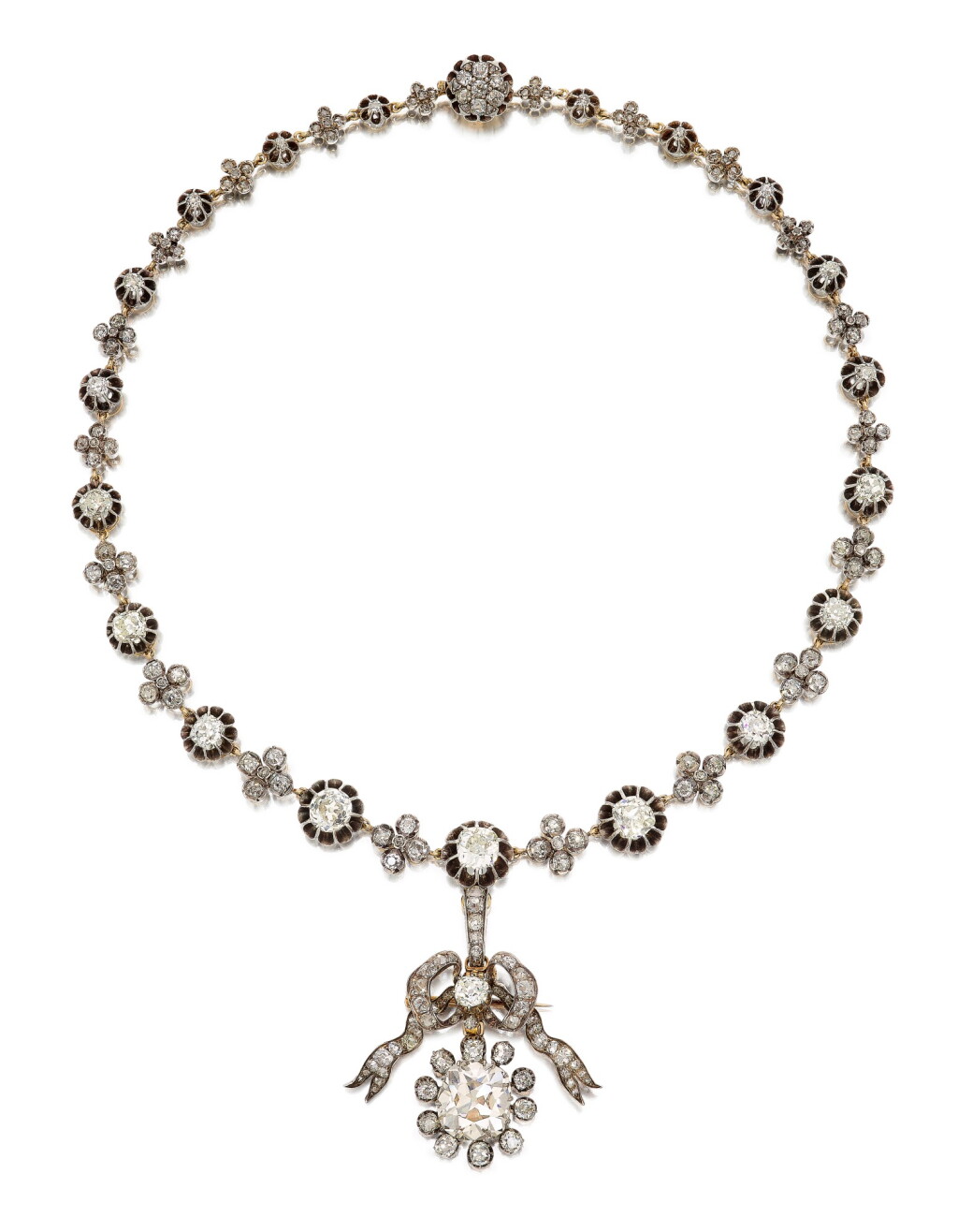 View full screen - View 1 of Lot 1653. DIAMOND PENDENT NECKLACE, LATE 19TH CENTURY | 鑽石項鏈 ( 鑽石共重約18.00卡拉 ), 19 世紀晚期.