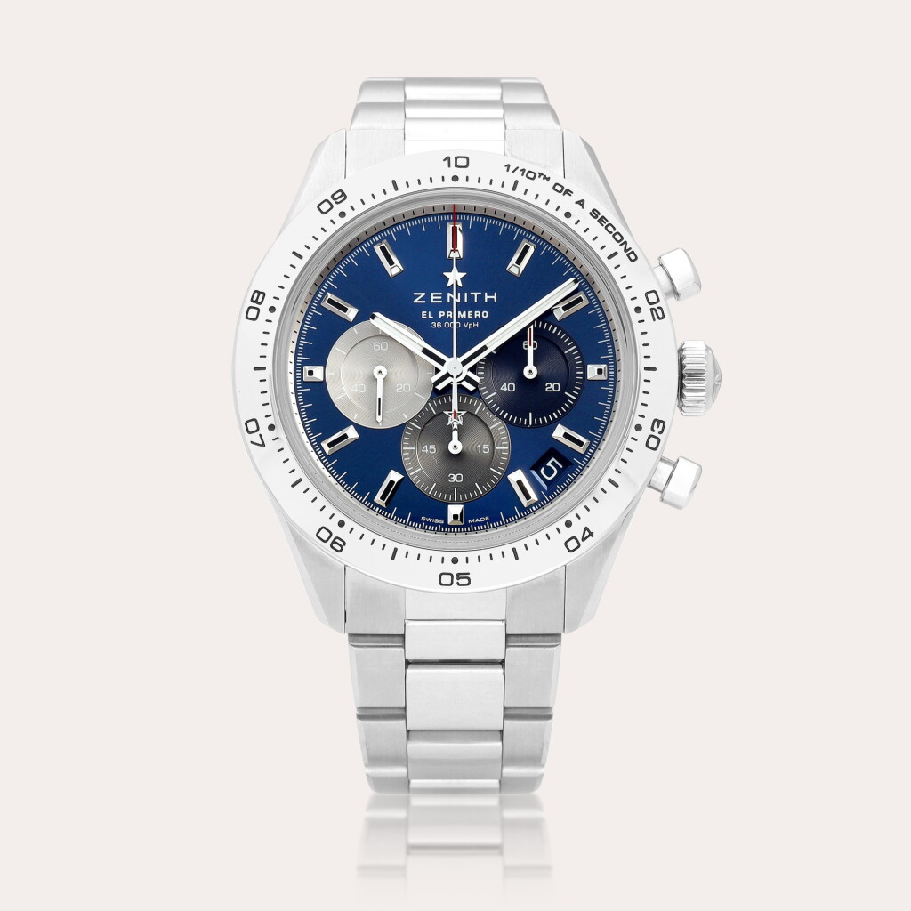 View full screen - View 1 of Lot 2102. Chronomaster Sport, Reference 03.3114.3600/51.M3100 A stainless steel 1/10th of a second chronograph wristwatch with date and bracelet, Circa 2023 | 真力時 | CHRONOMASTER SPORT 型號03.3114.3600/51.M3100 | 精鋼十份一秒計時鏈帶腕錶,備日期顯示,約2023年製.