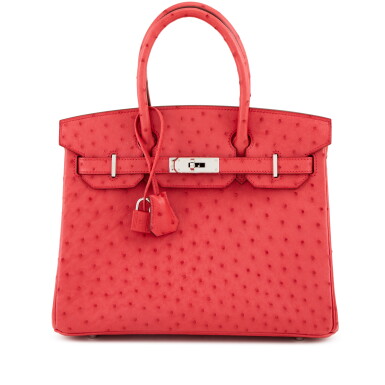 Bougainvillier Ostrich Birkin 30 Palladium Hardware, 2012