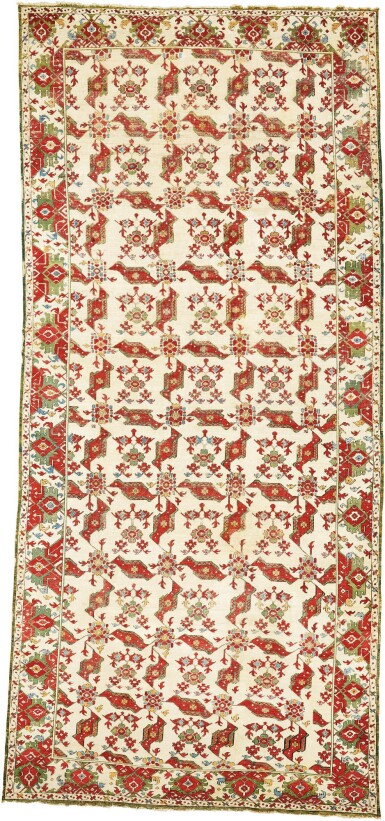 View full screen - View 1 of Lot 453. A 'BIRD' CARPET, SELENDI, OUSHAK REGION, WEST ANATOLIA, CIRCA 1575.
