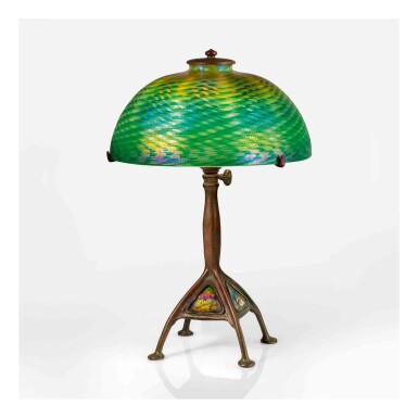 View full screen - View 1 of Lot 501. "Turtle-Back" Damascene Table Lamp.