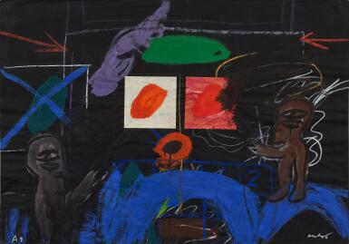 View full screen - View 1 of Lot 184. Graue und braune Figur.