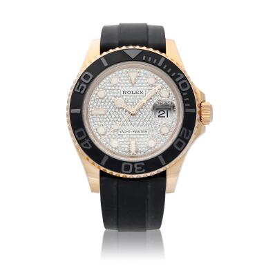 View full screen - View 1 of Lot 2020. Yacht-Master, Reference 116655 | An Everose gold and diamond-set wristwatch with date, Circa 2016 | 勞力士 | Yacht-Master 型號116655 | 永恆玫瑰金鑲鑽石腕錶,備日期顯示,約2016年製 .
