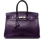 Améthyste Matte Porosus Crocodile Birkin 35 Palladium Hardware, 2008