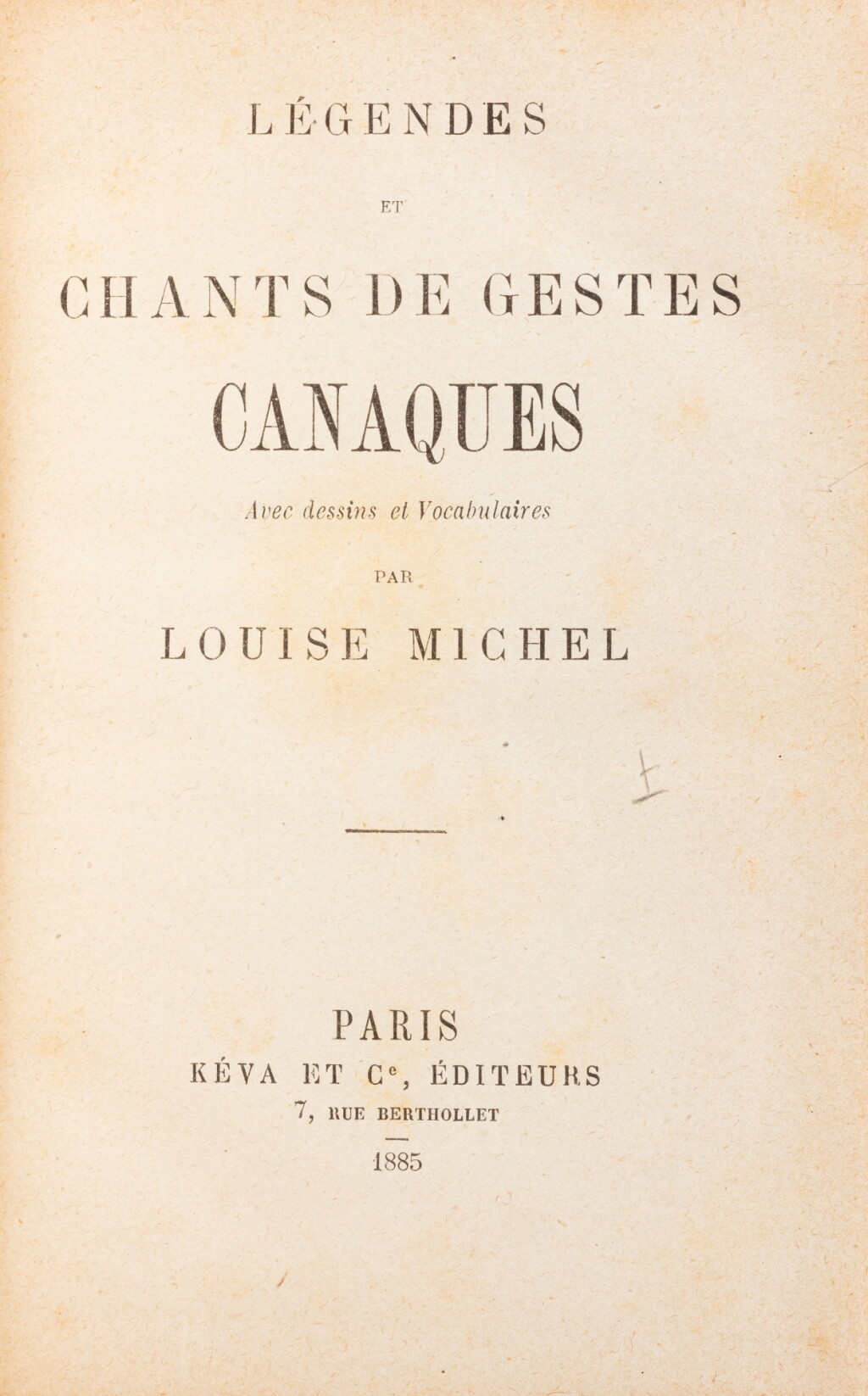 View full screen - View 1 of Lot 102. Légendes et chants de gestes canaques. Paris, 1885. Édition originale. In-12. Percaline rouge de l'époque..