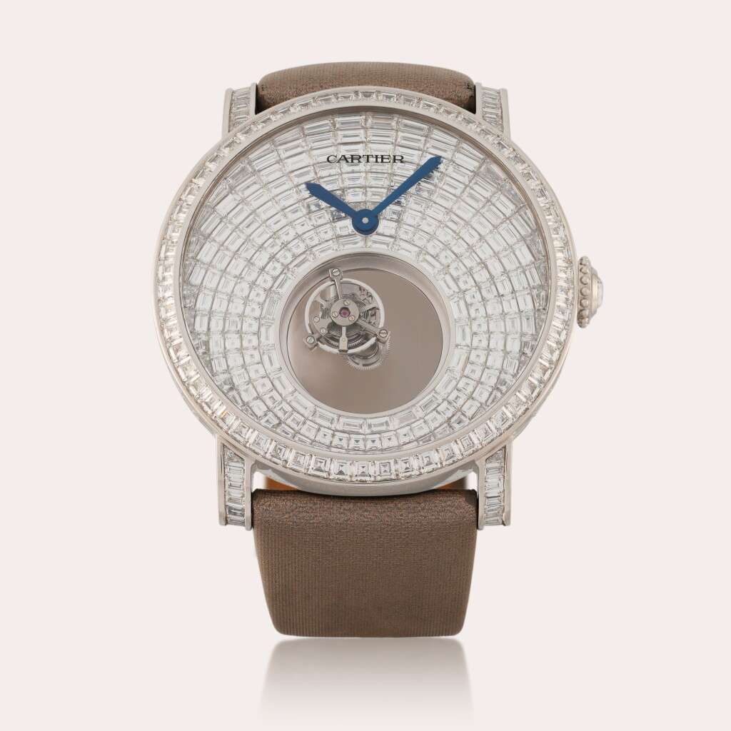 View full screen - View 1 of Lot 143. Rotonde Mystérieuse, Reference HPI00681 | A limited edition platinum and baguette-set mystery double tourbillon wristwatch | Circa 2014.